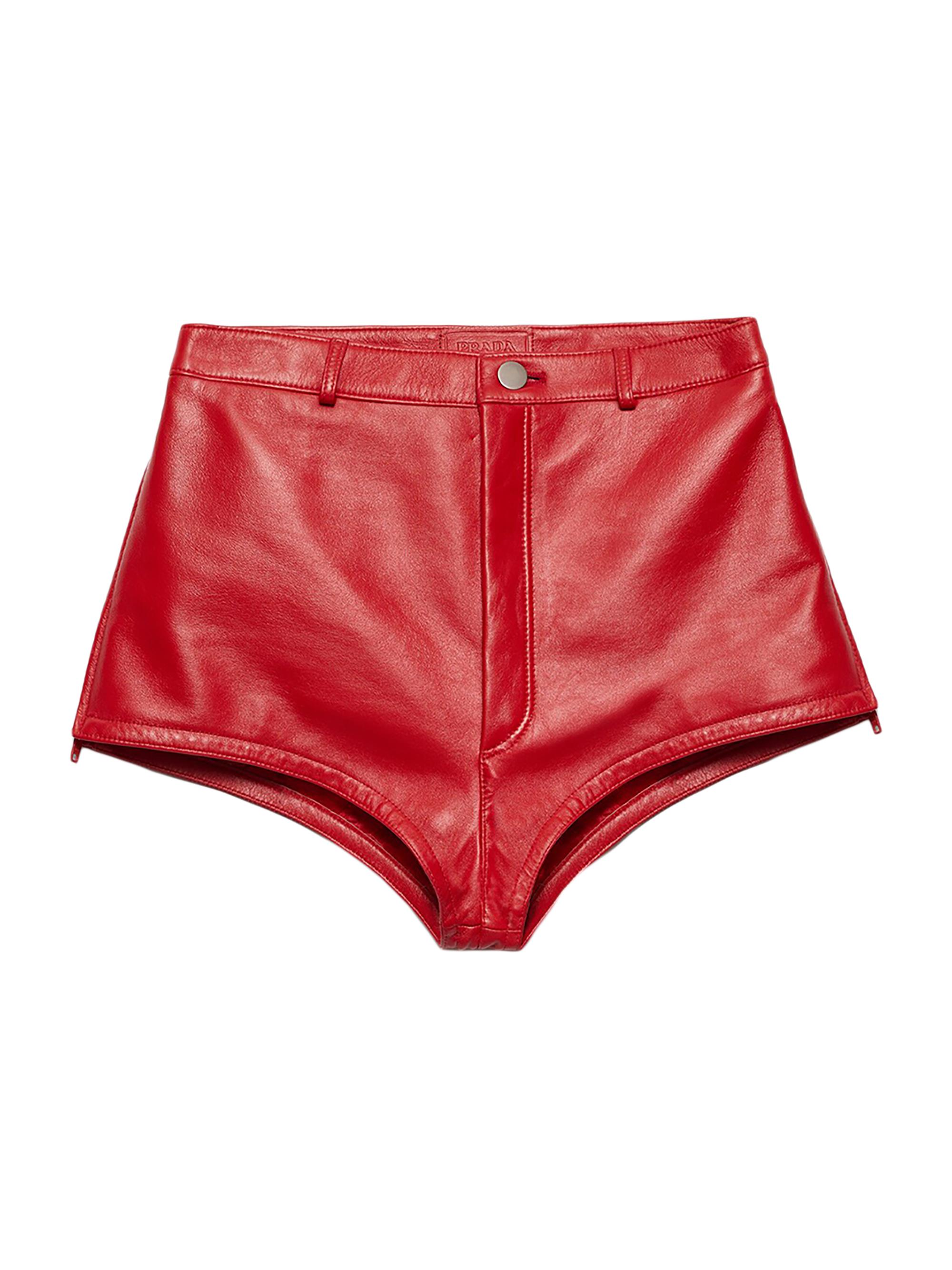 Prada Women's Nappa Leather Culottes - Red