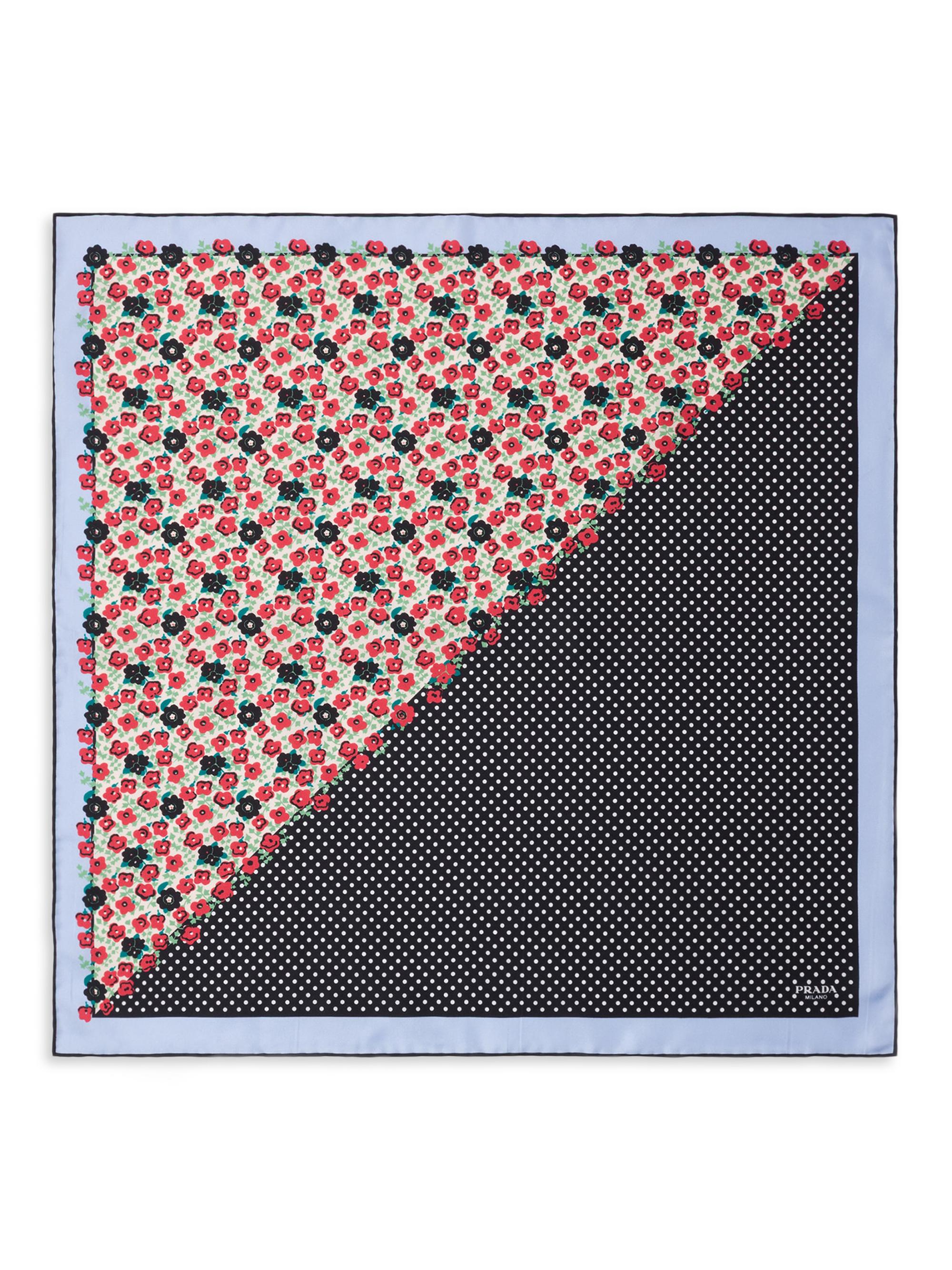 Prada Women's Printed Silk Twill Square Scarf - Multicolored