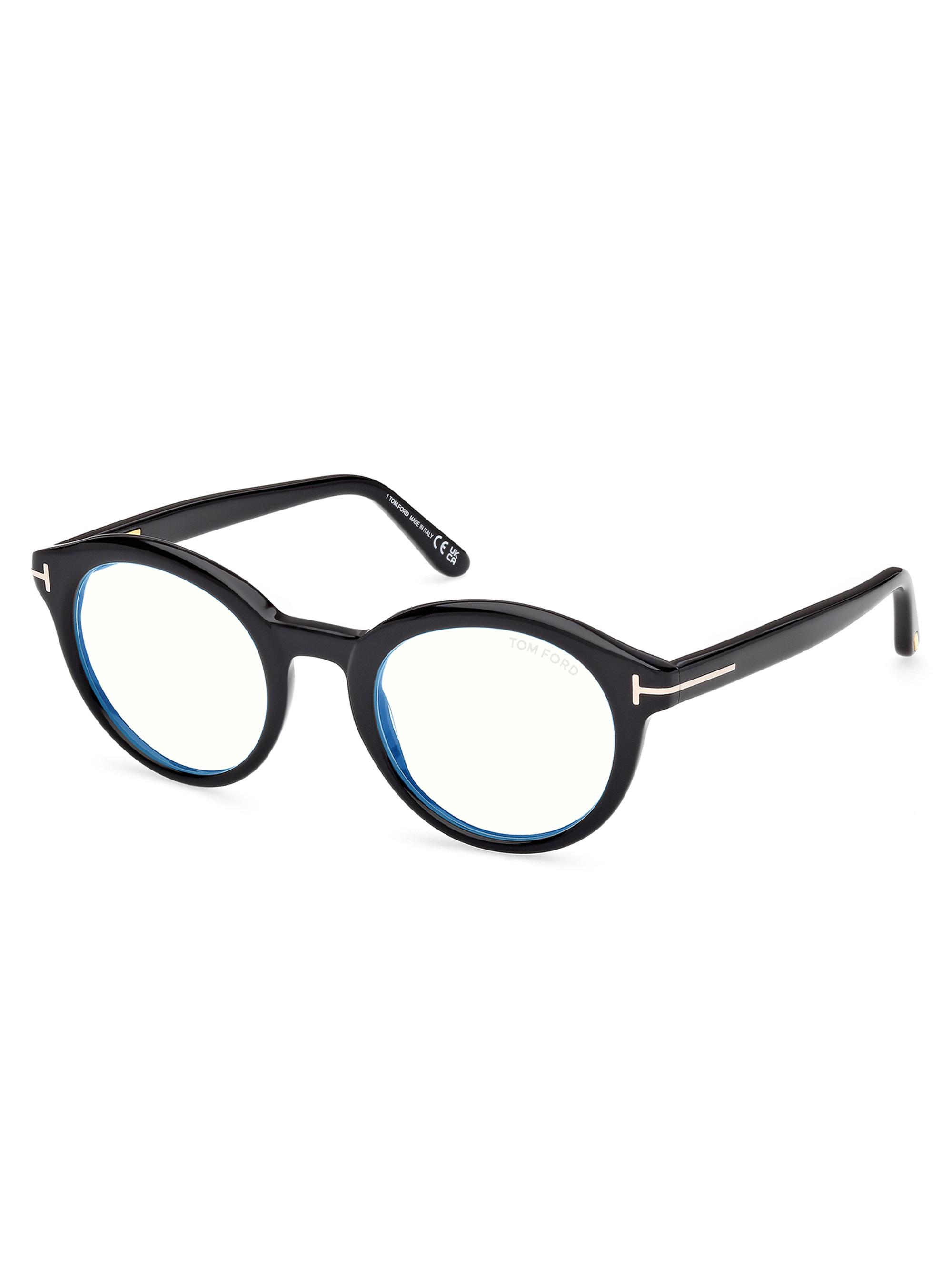 TOM FORD 50MM Geometric Blue Block Optical Glasses | Saks  display picture 2
