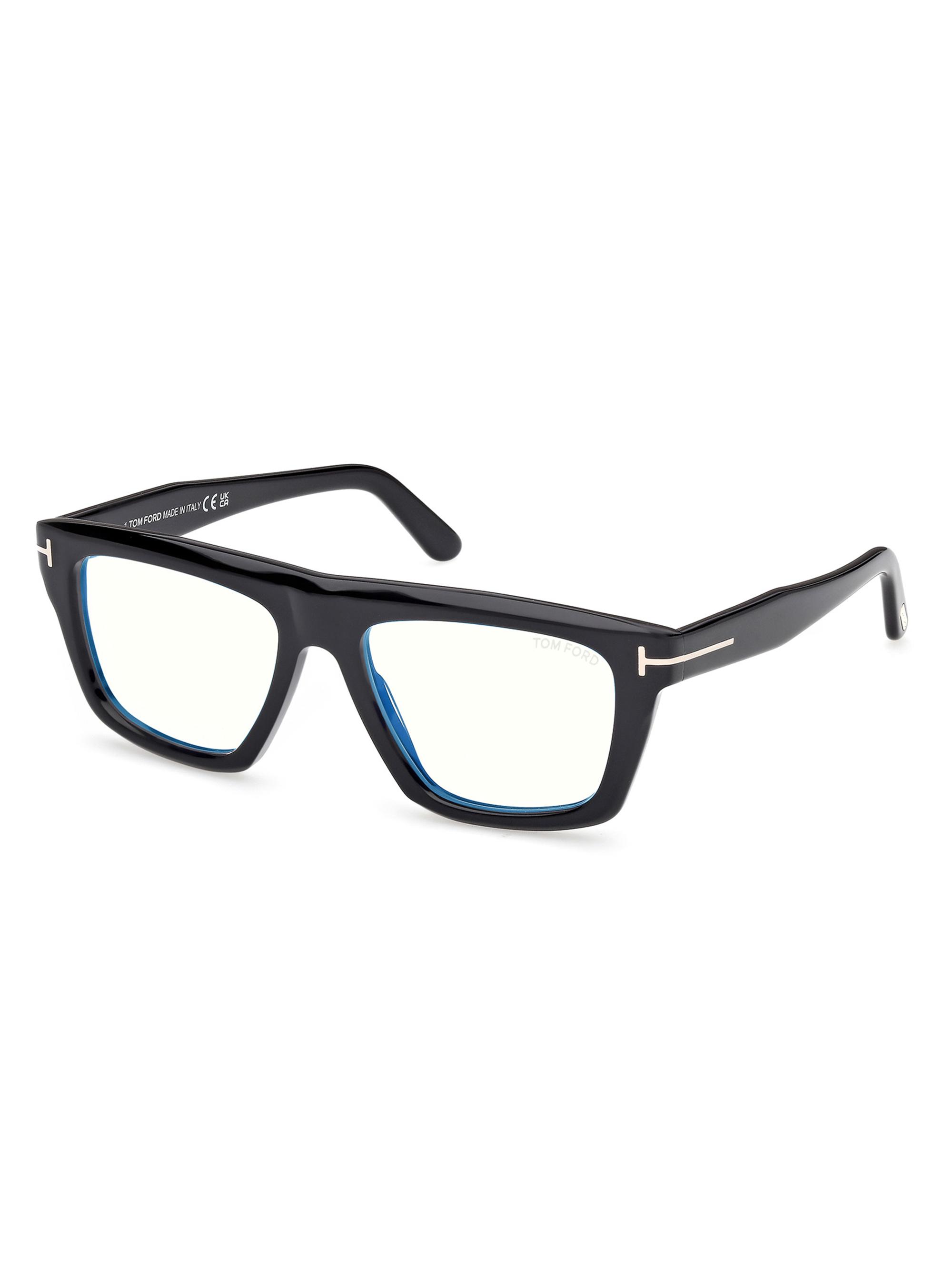 TOM FORD Men's 54MM Rectangular Optical Eyeglasses - Shiny Black