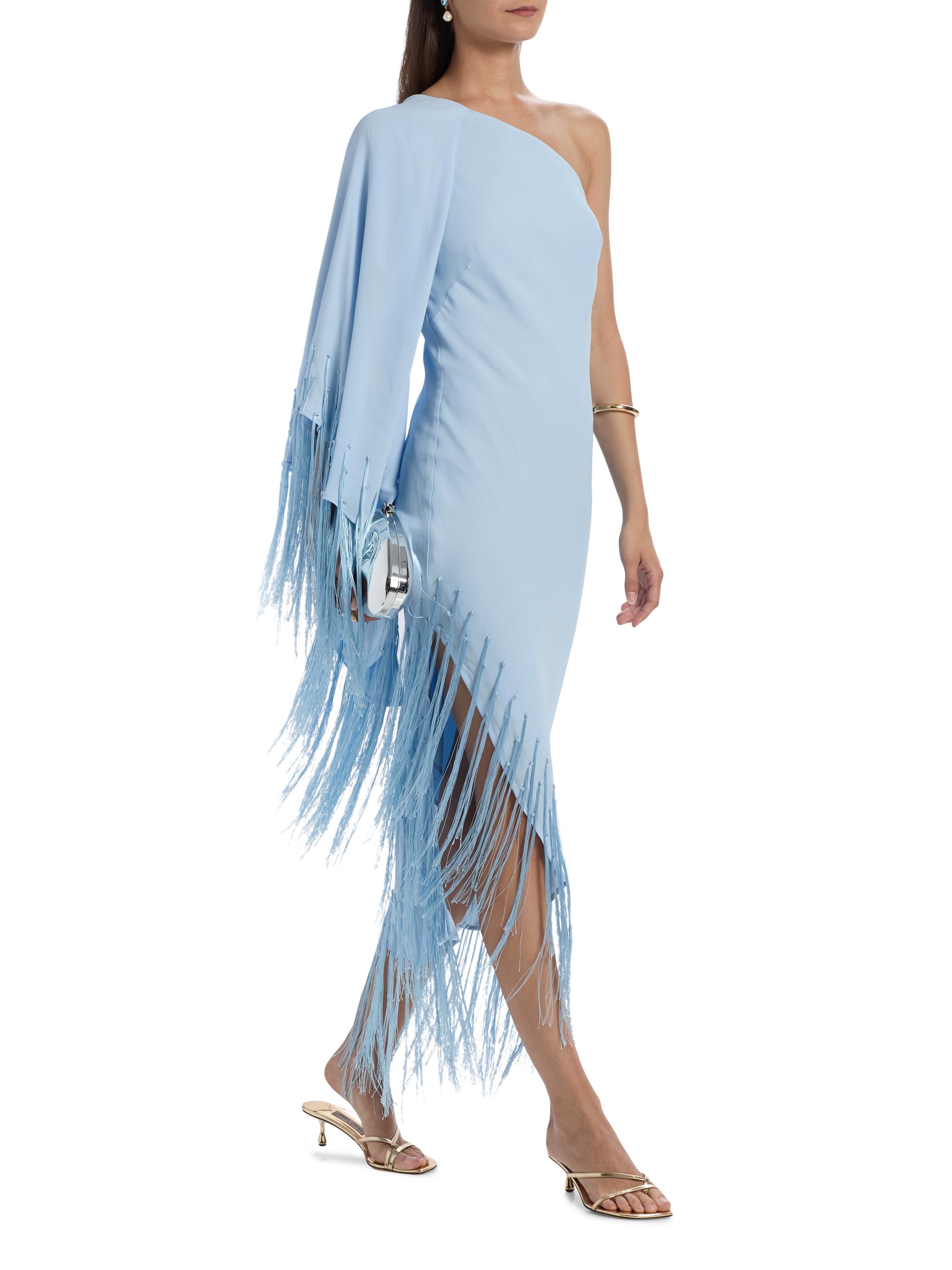 麦① Cult Gaia Esperanza One-Shoulder Fringe Midi-Dress | Saks Fifth Avenue