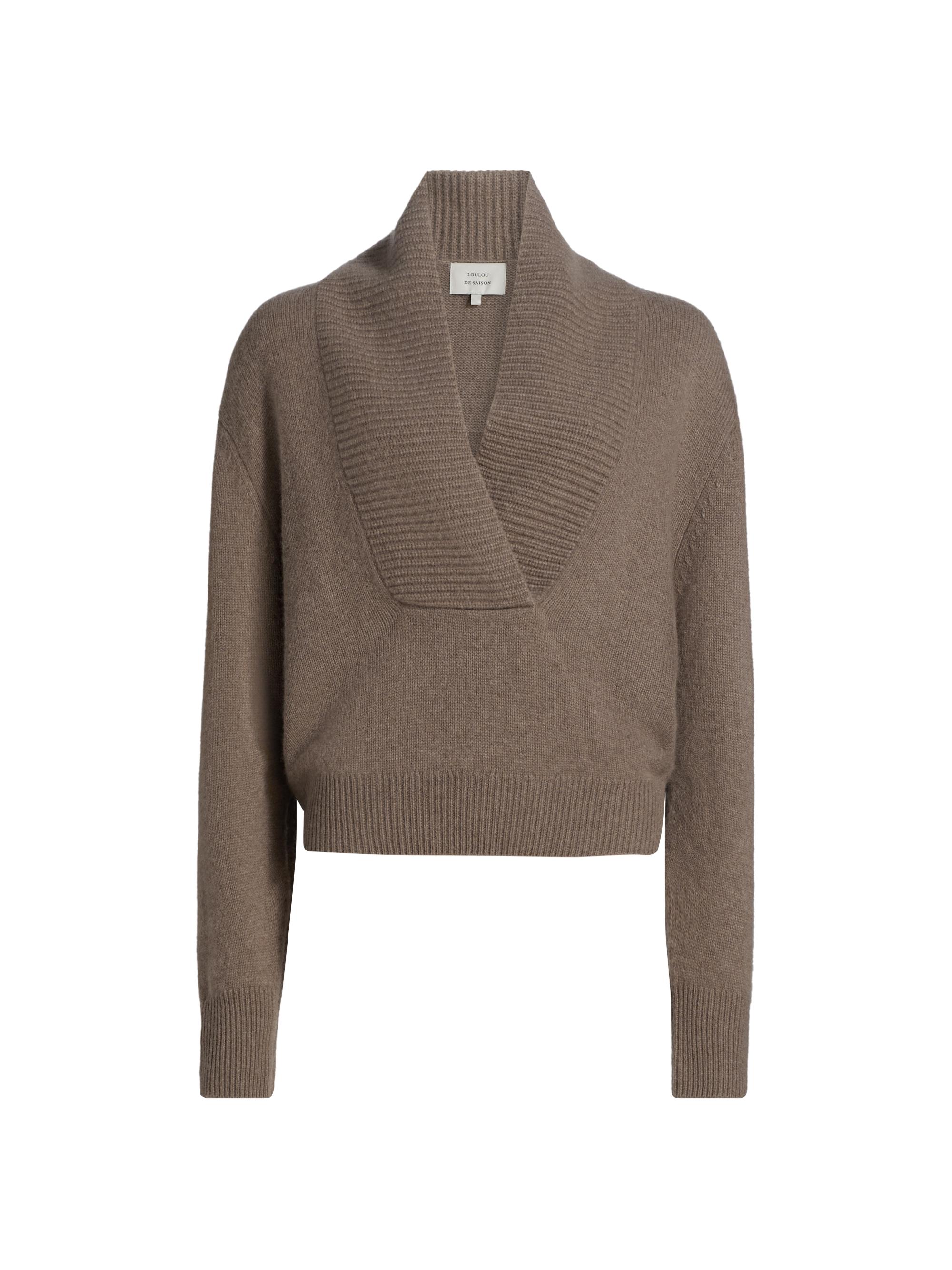 Loulou de Saison Women's Makela Cashmere Wrap Sweater - Taupe Melange