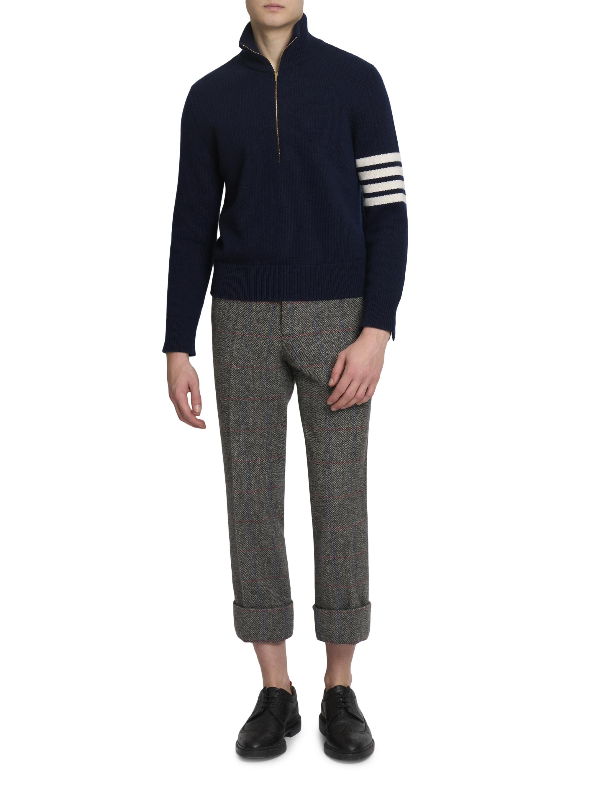 Thom Browne 4-Bar Stripe Virgin Wool Half-Zip Sweater | Saks Fifth
