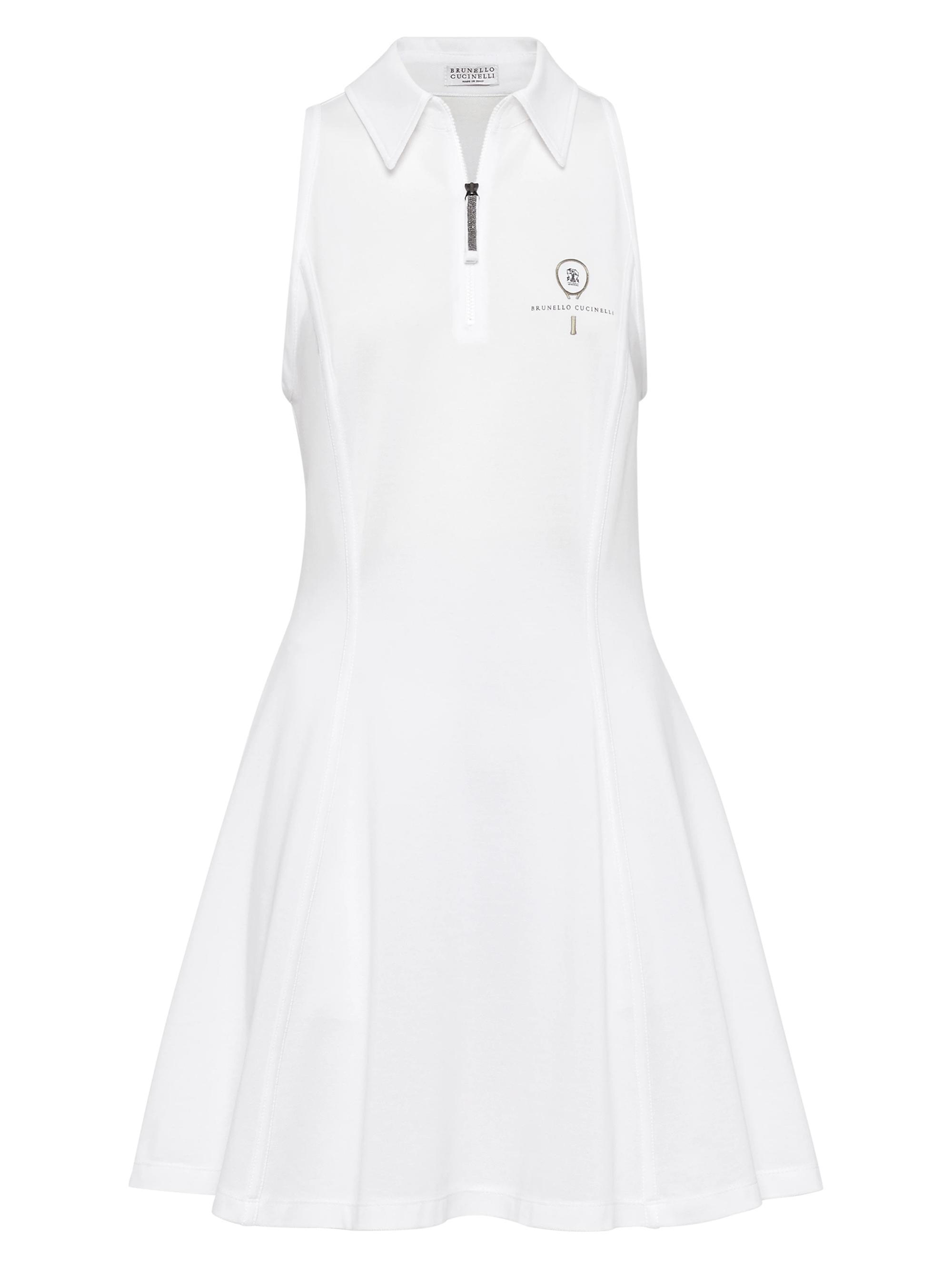 Brunello Cucinelli Women's Stretch Cotton Piqué Dress - White