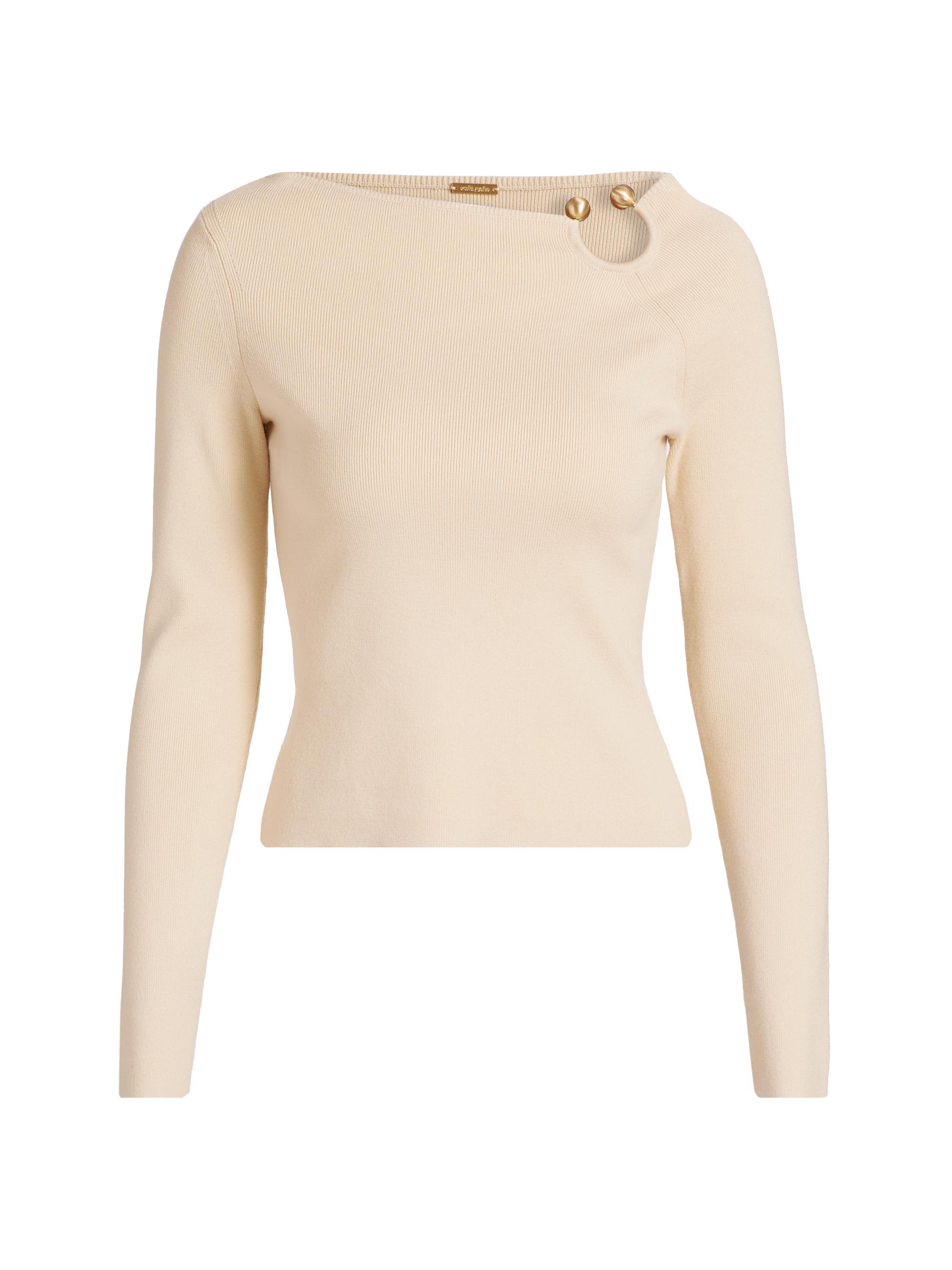 Cult Gaia Women's Iris Asymmetric U-Ring Knit Top - Beach