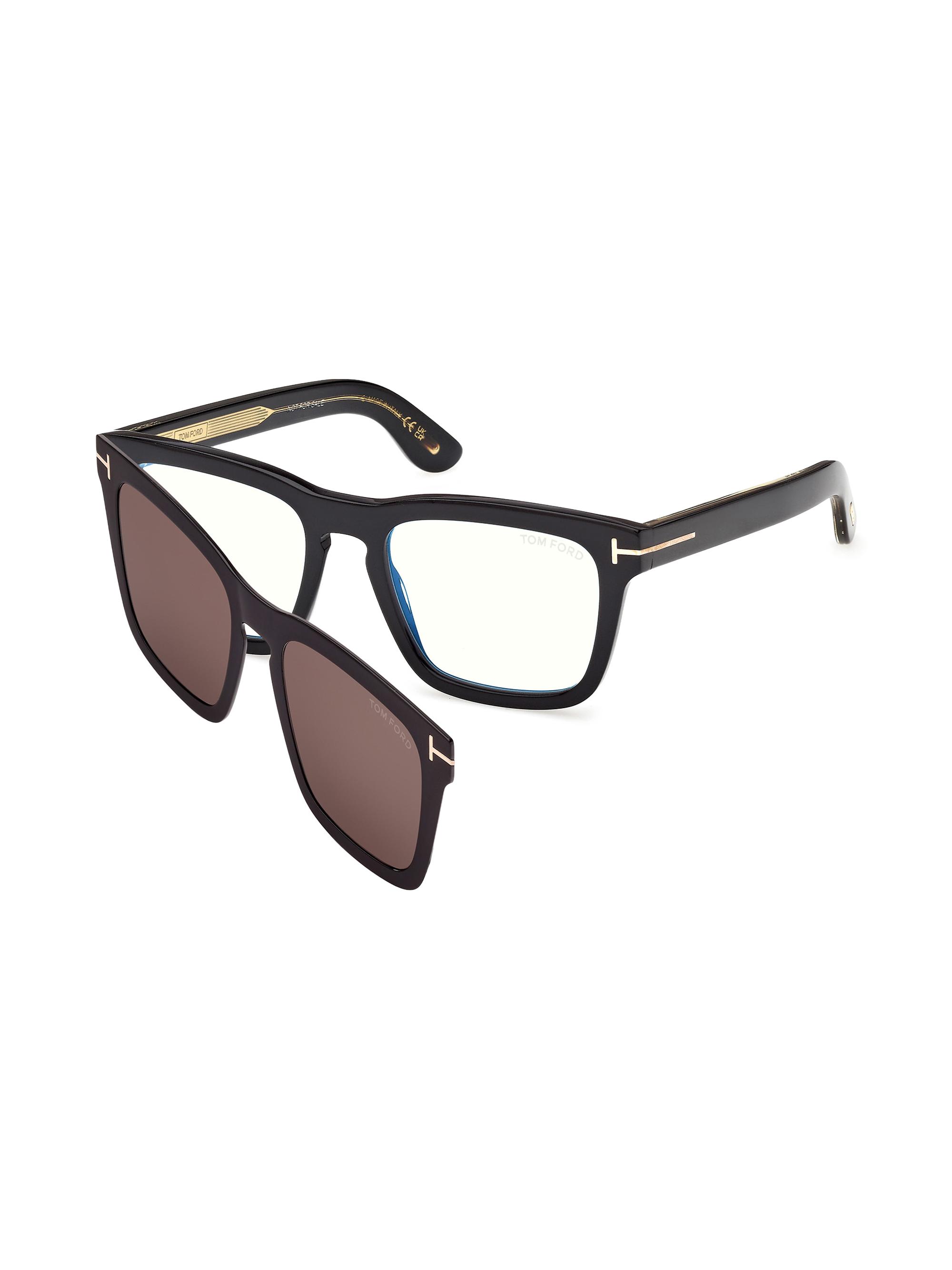 TOM FORD Women's 55MM Blue Block Square Optical Eyeglasses - Black