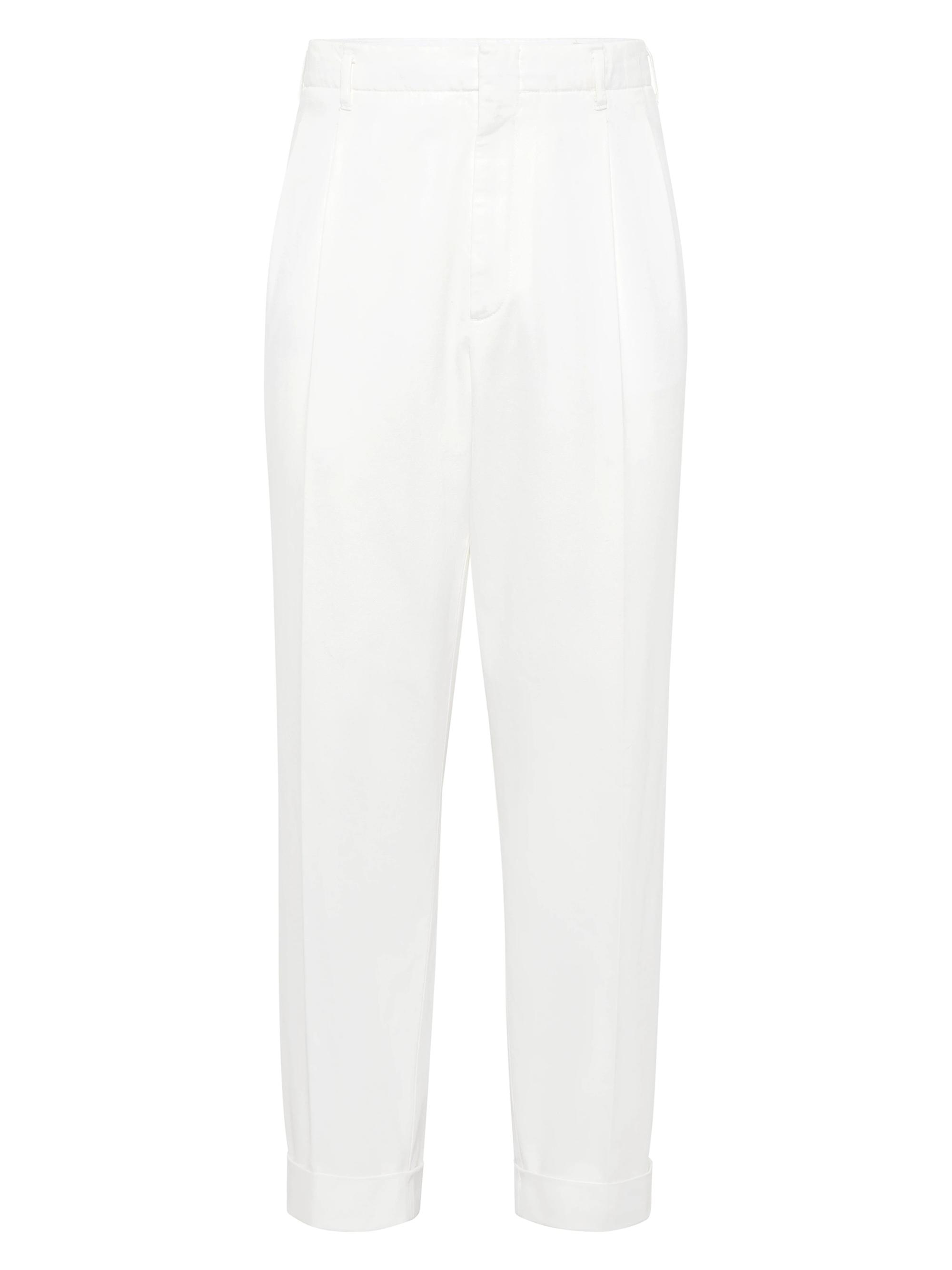 Brunello Cucinelli Men's Garment Dyed Tailor Fit Trousers - Snow