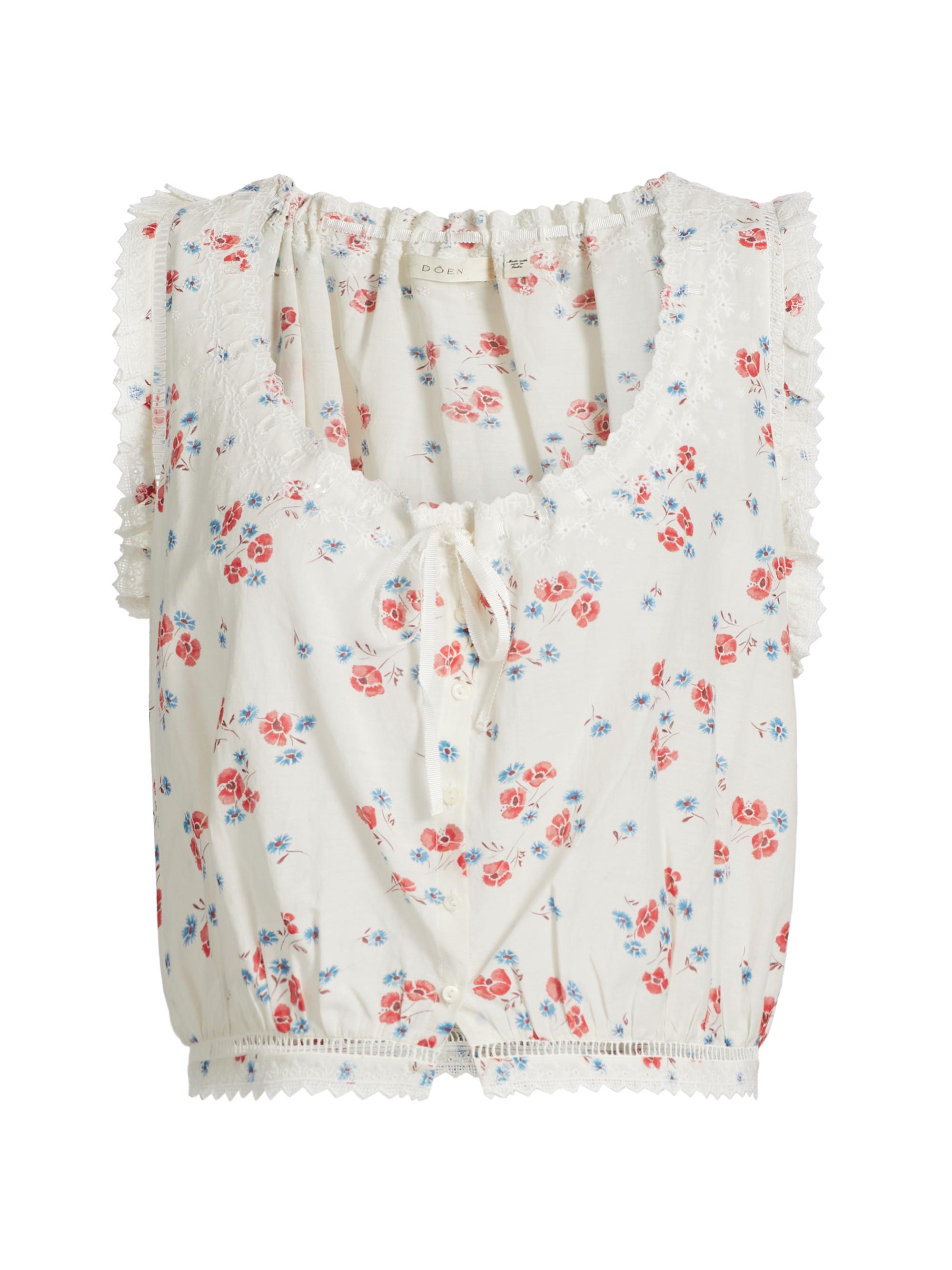 DÔEN Women's Traveler Floral Top - Poppy Field