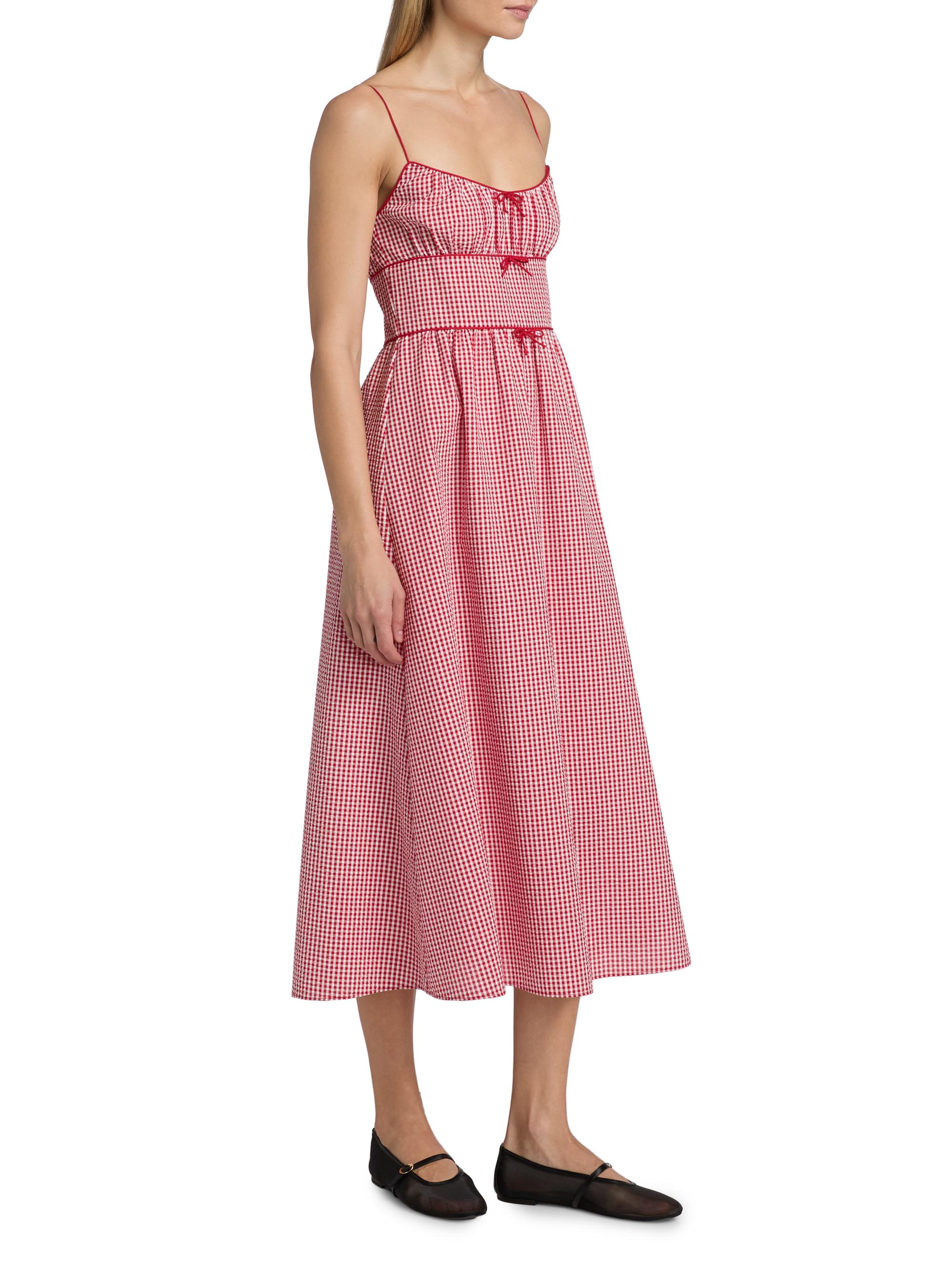 DEN Belline Gingham Tie Midi-Dress | Saks Fifth Avenue