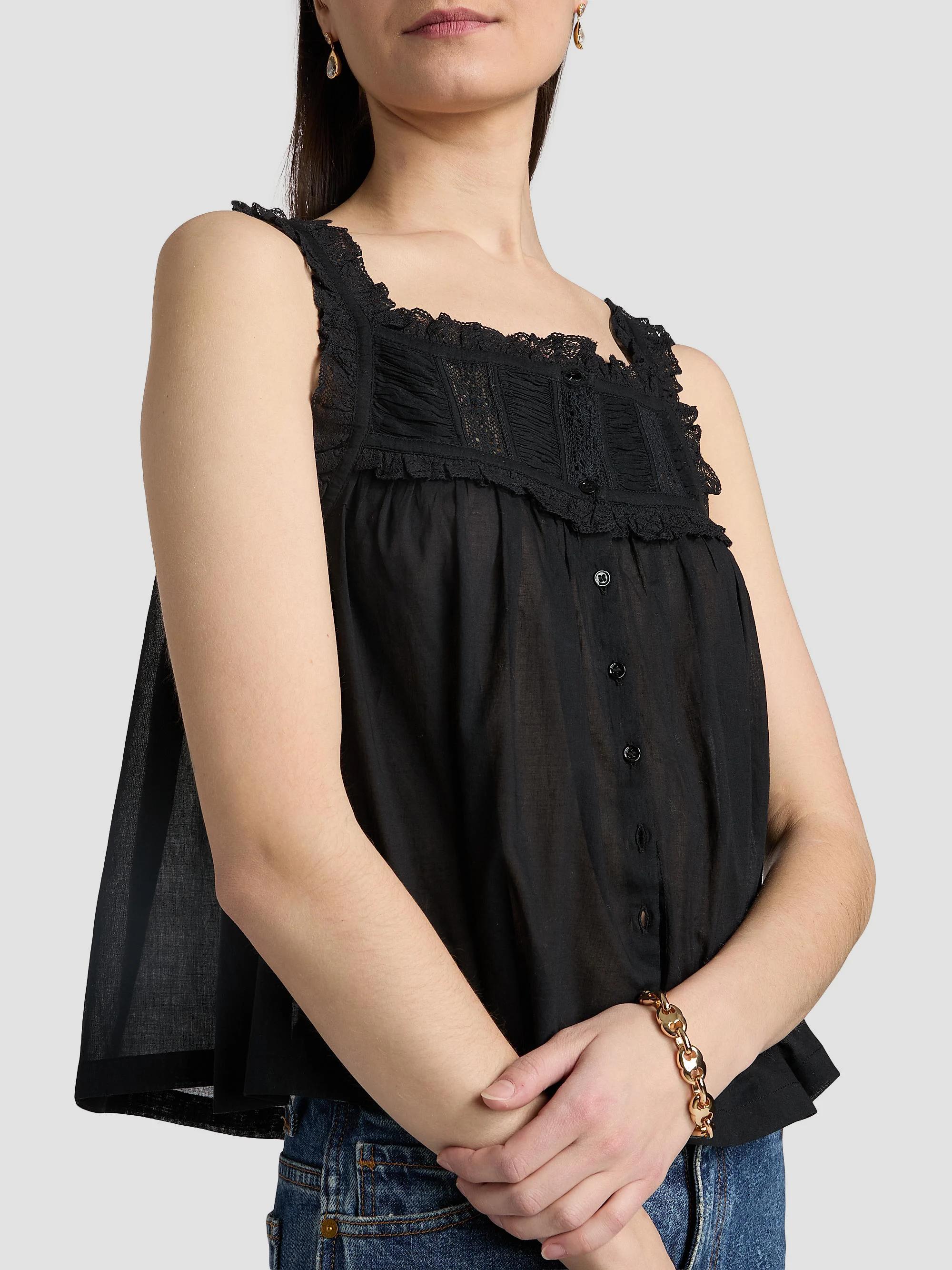 DÔEN Fidella Lace Cotton Top | Saks Fifth Avenue
