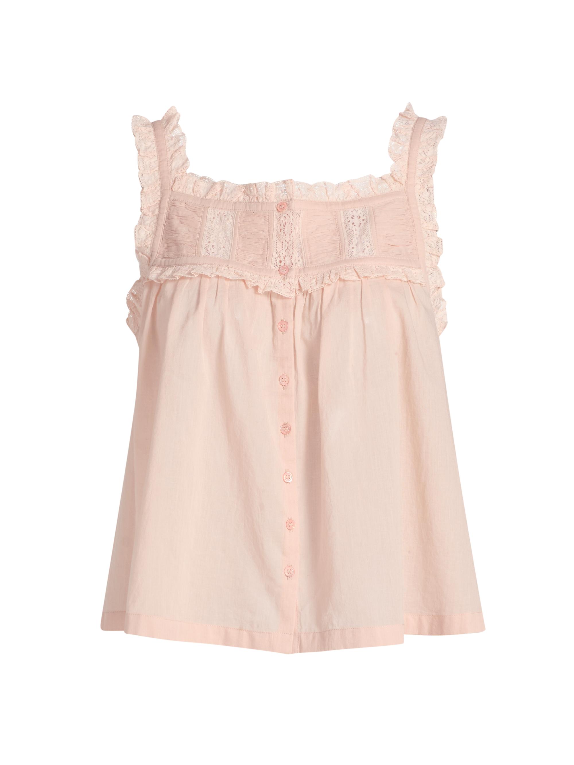 DÔEN Women's Fidella Lace Cotton Top - Blush