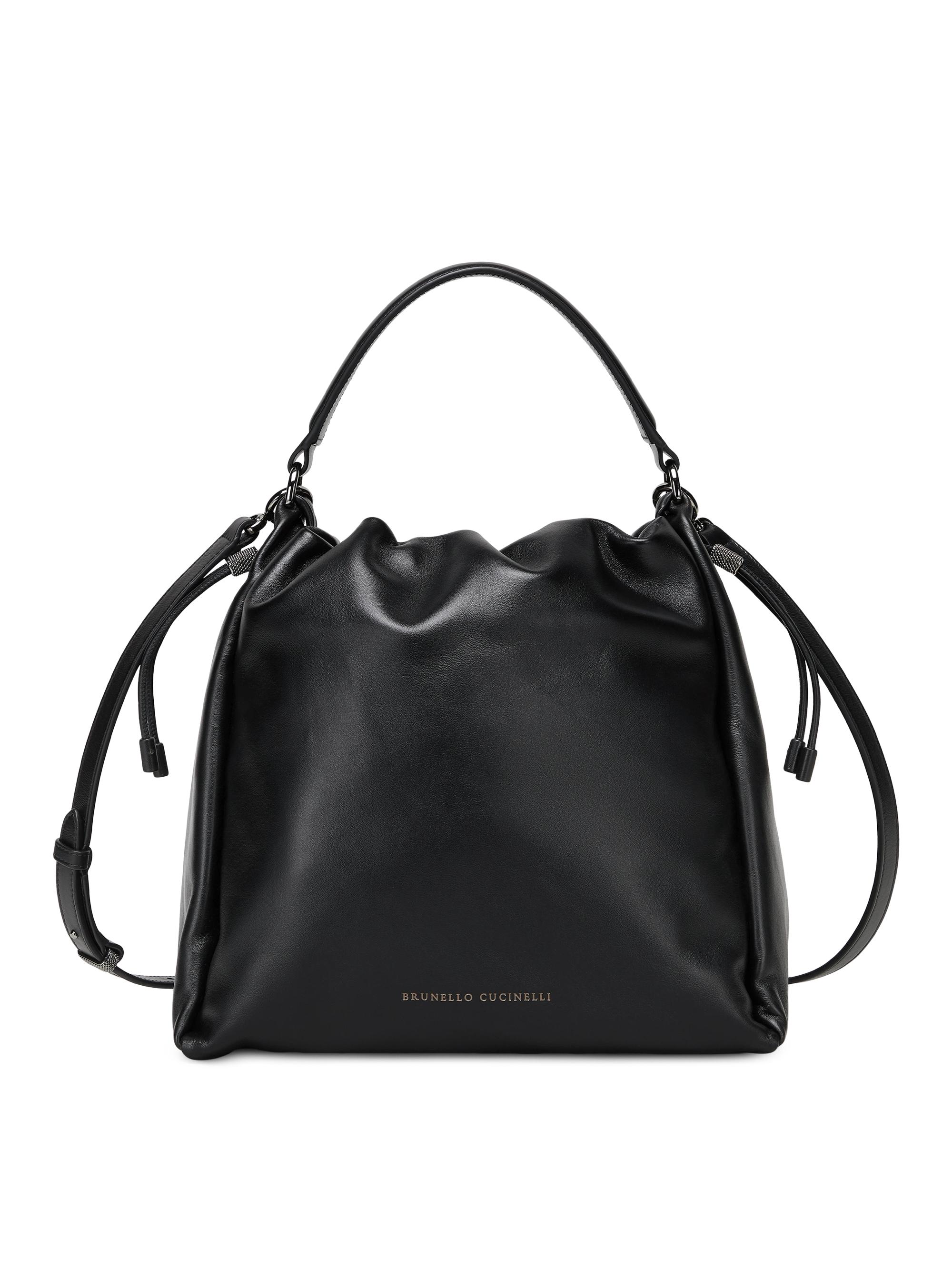 Brunello Cucinelli Women's Mellow Bucket Bag in Soft Leather - Black