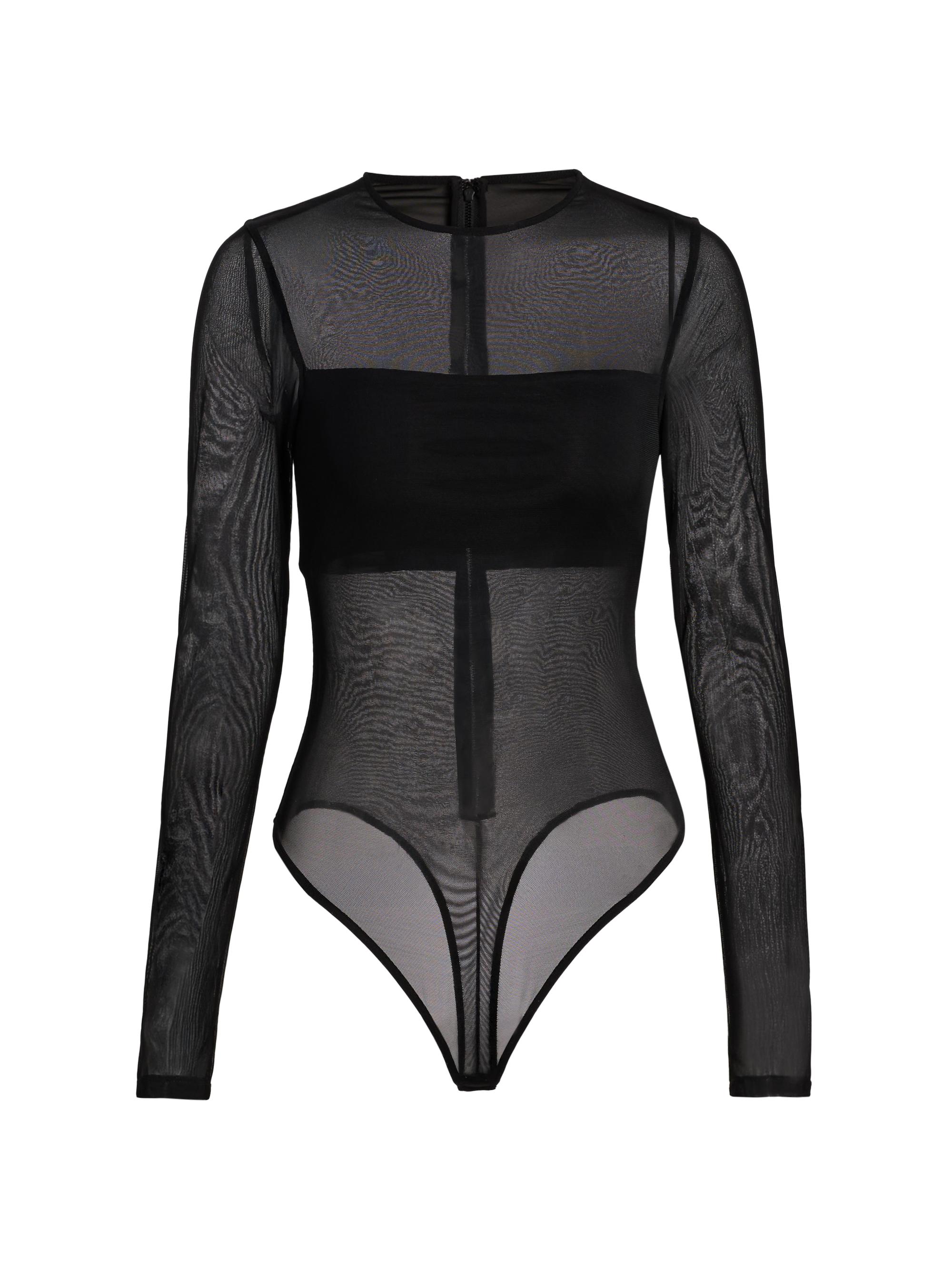 ALICE + OLIVIA Bandeau Sheer Bodysuit | Saks Fifth Avenue