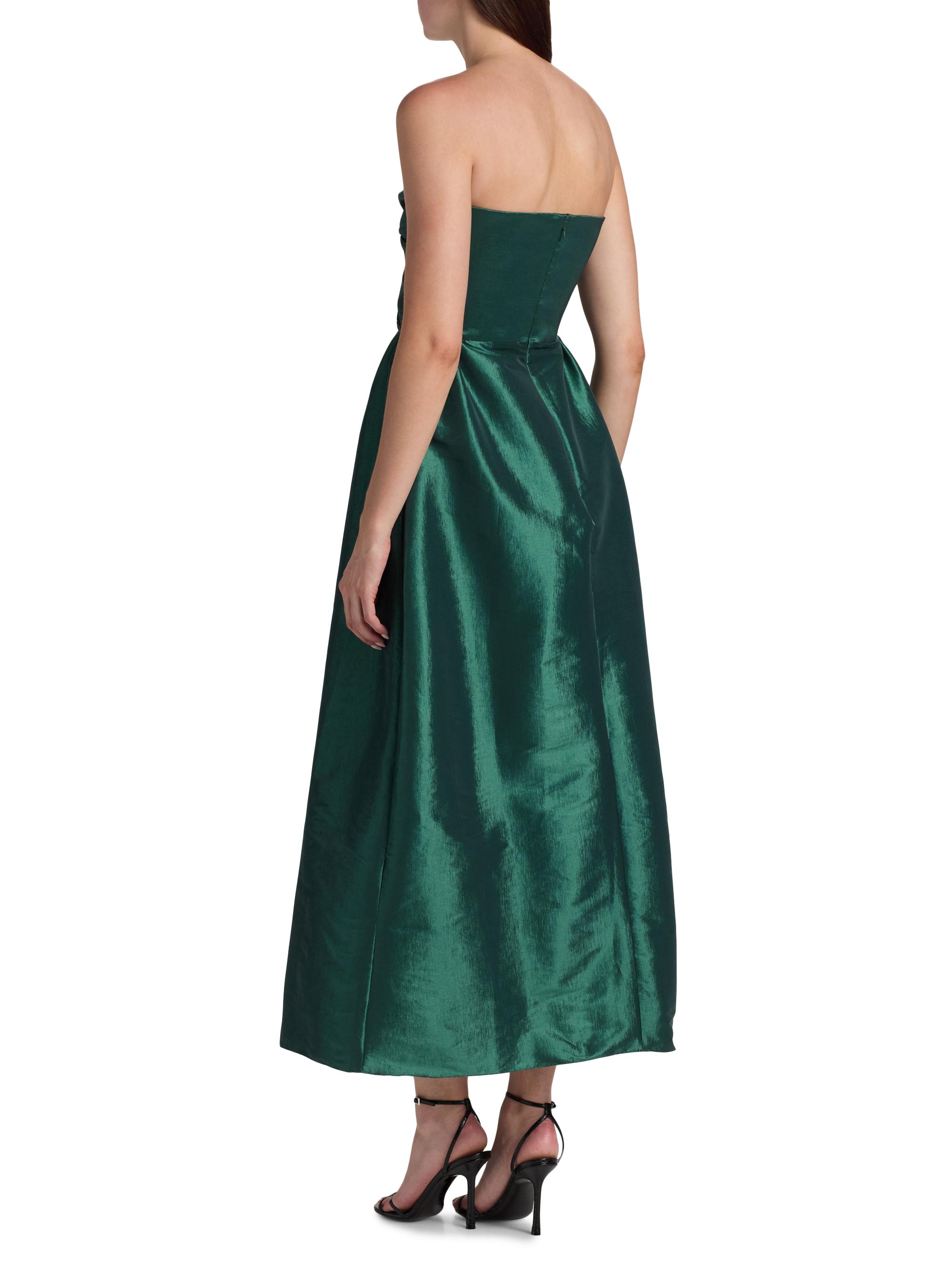 Kika Vargas Rose Taffeta Strapless Midi-Dress | Saks Fifth Avenue