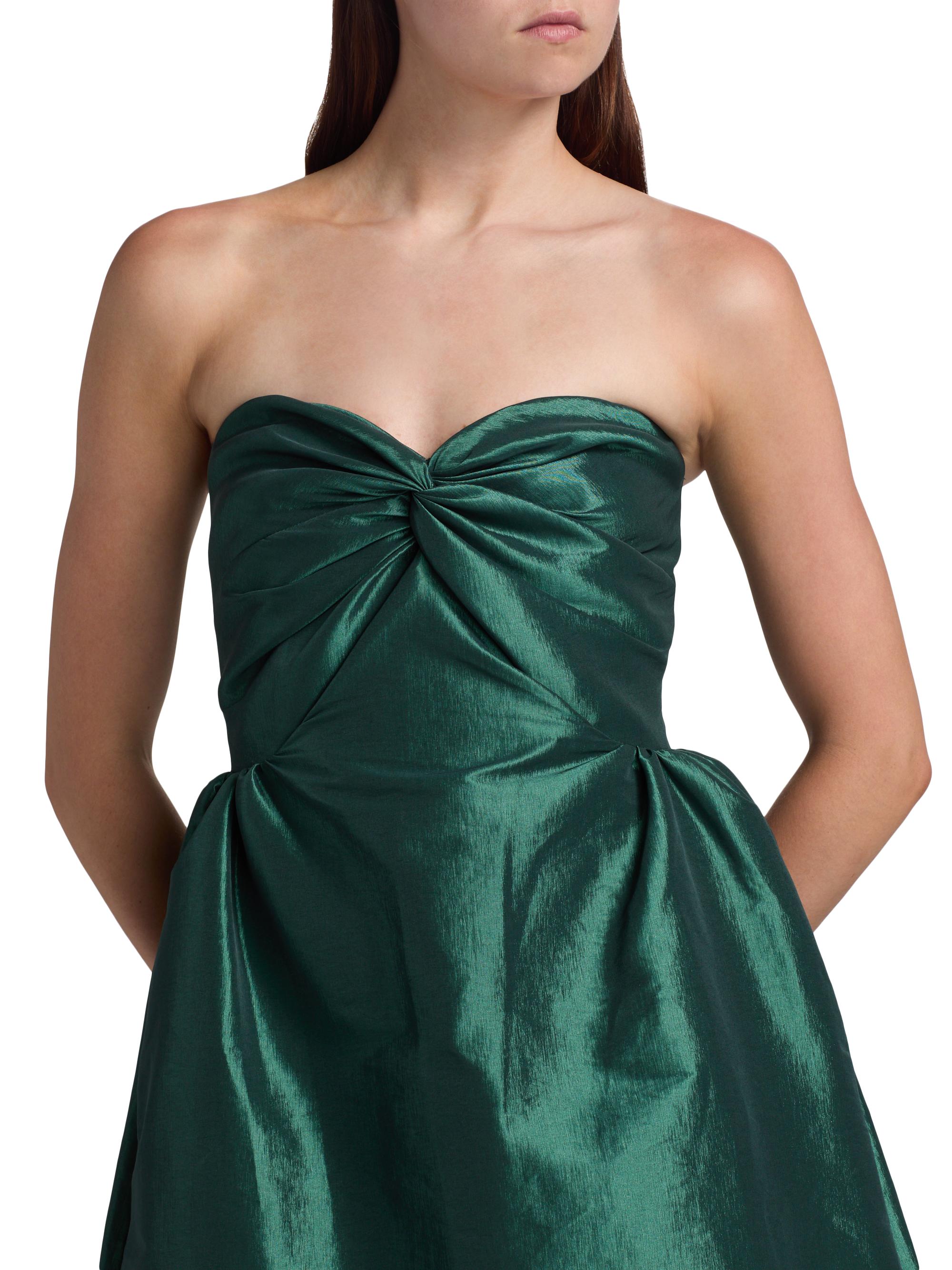 Kika Vargas Rose Taffeta Strapless Midi-Dress | Saks Fifth Avenue