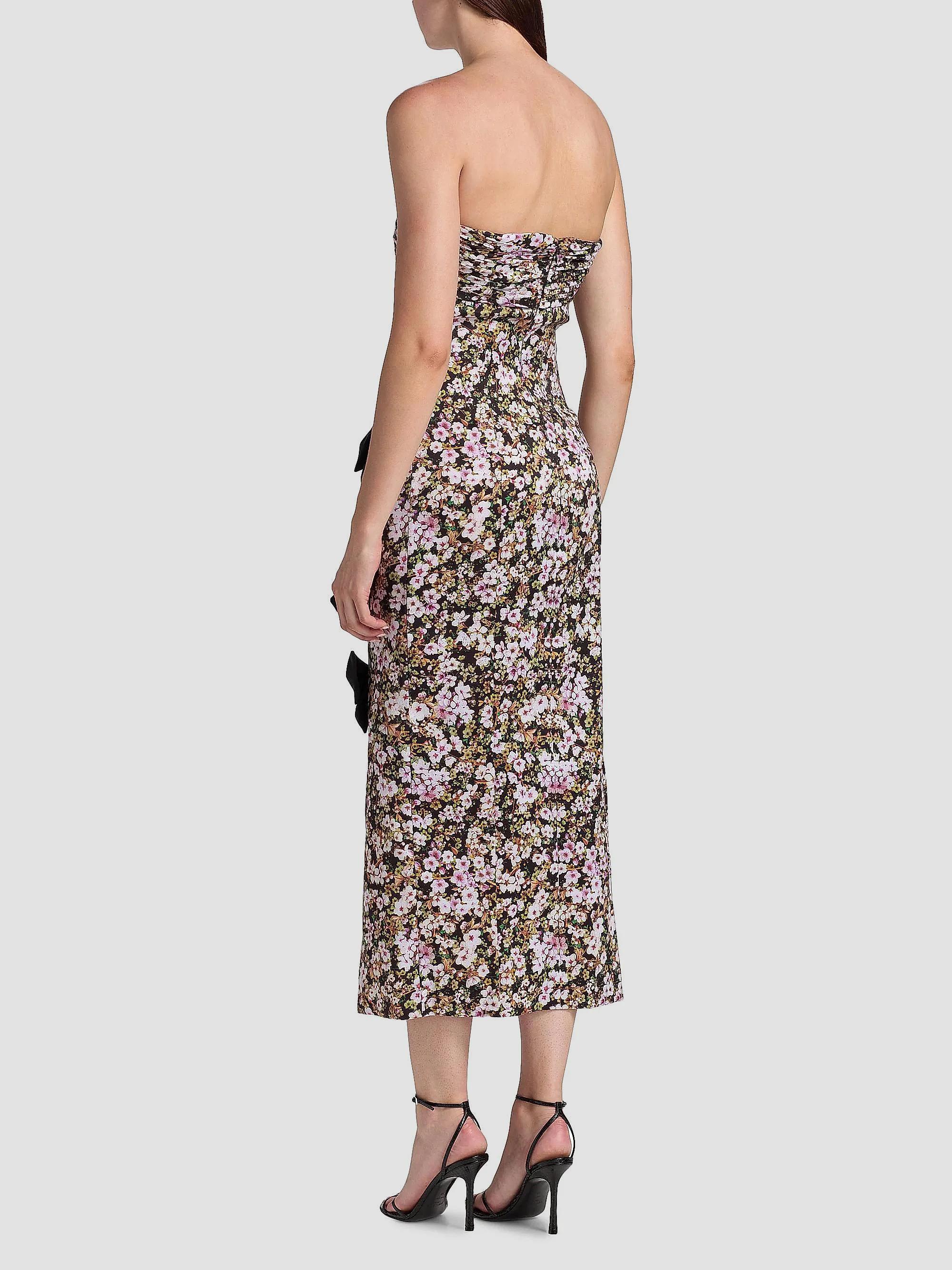 Kika Vargas Violetta Floral Bandeau Sheath Dress | Saks Fifth Avenue