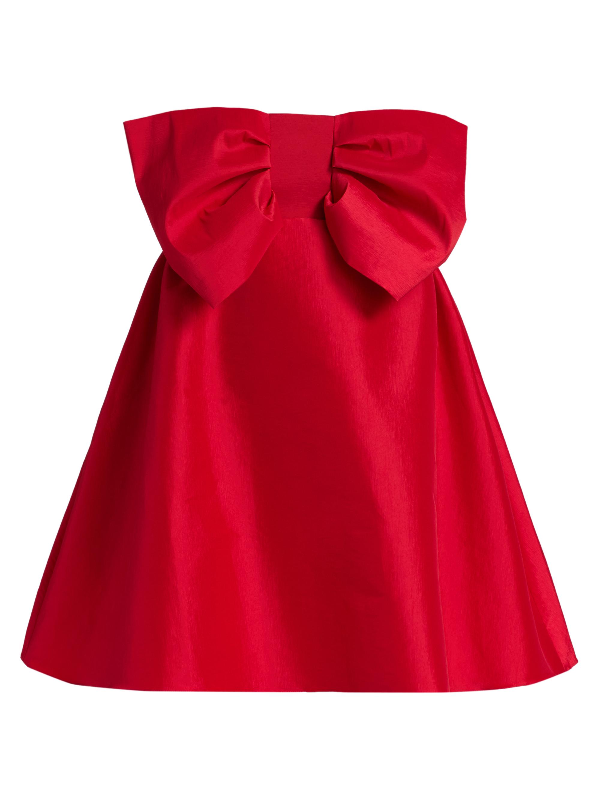 Kika Vargas Women's Tammy Taffeta Bow Minidress - Red