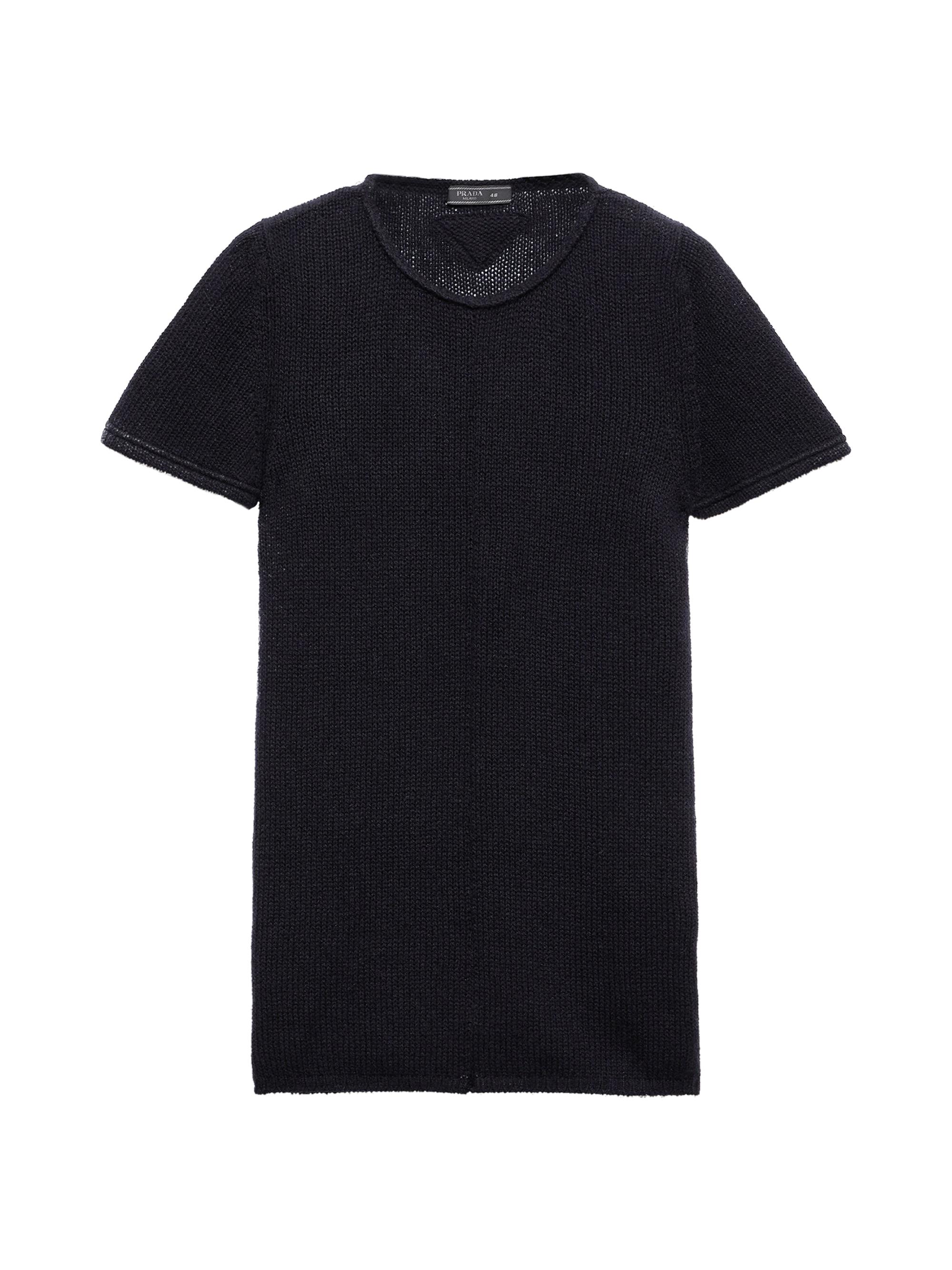 Prada Men's Short-Sleeved Cashmere Sweater - Blue