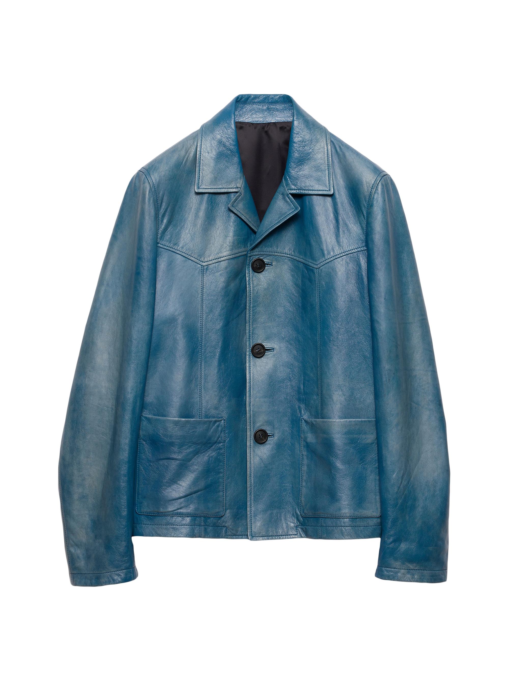 Prada Men's Nappa Leather Jacket - Blue