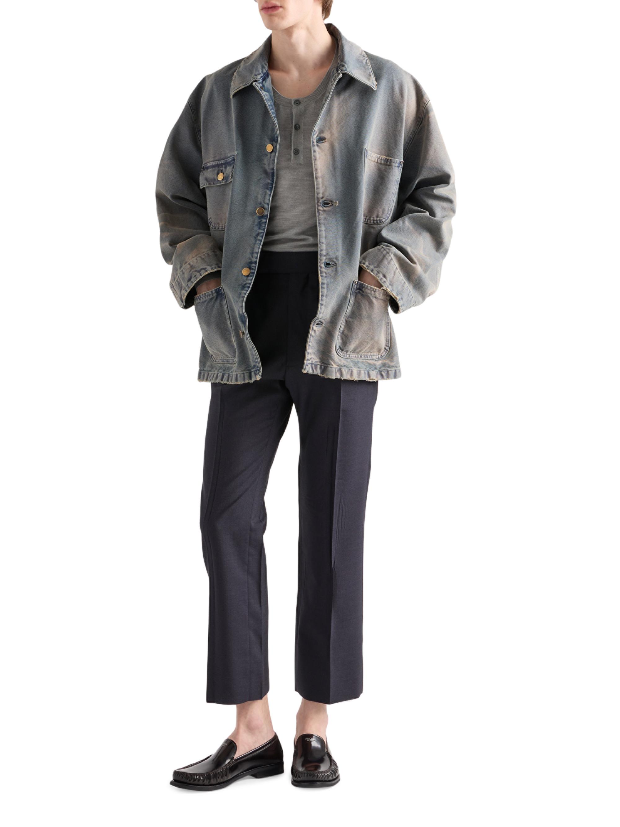 Prada Distressed Canvas Blouson Jacket | Saks Fifth Avenue