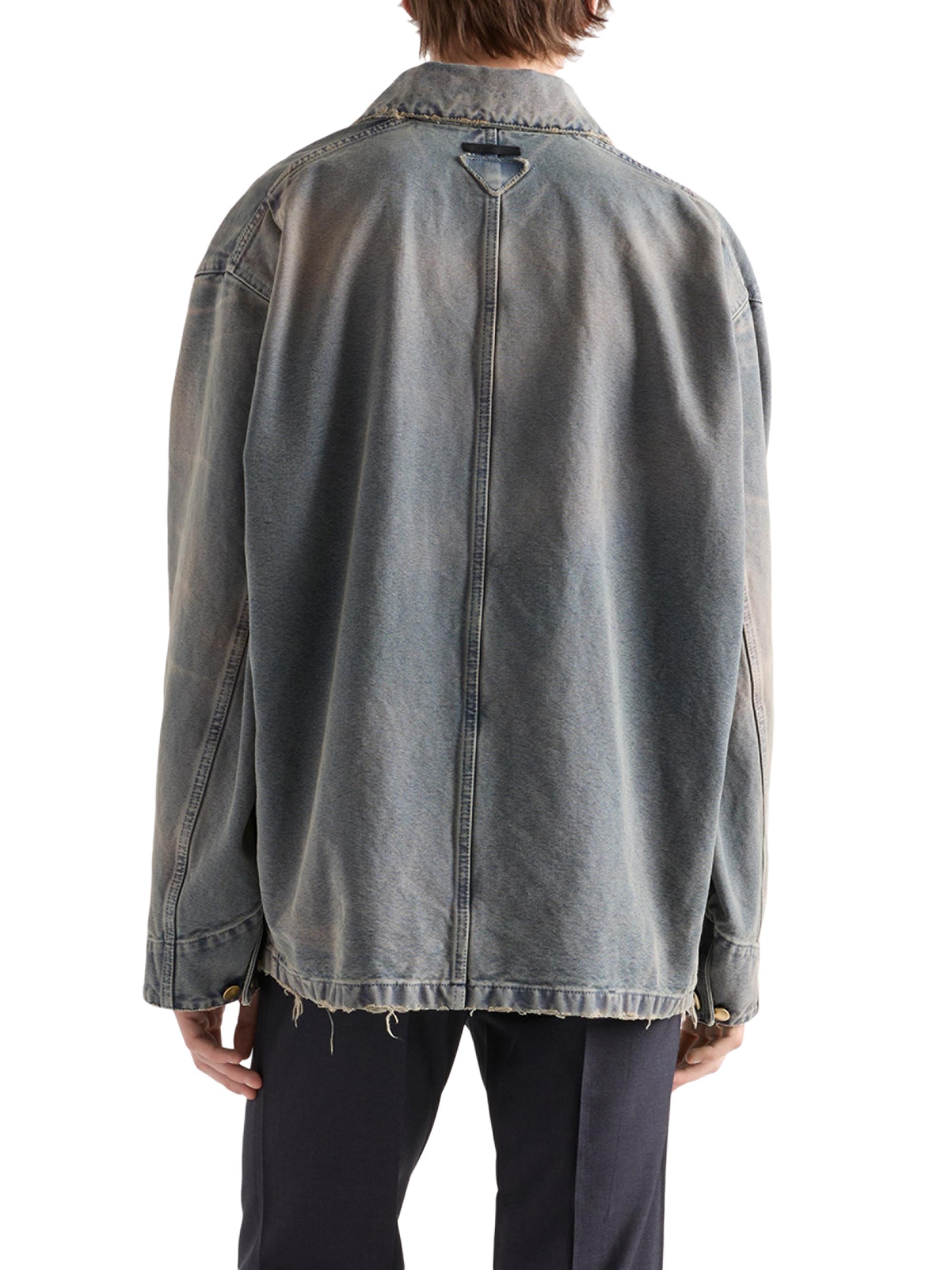 Prada Distressed Canvas Blouson Jacket | Saks Fifth Avenue