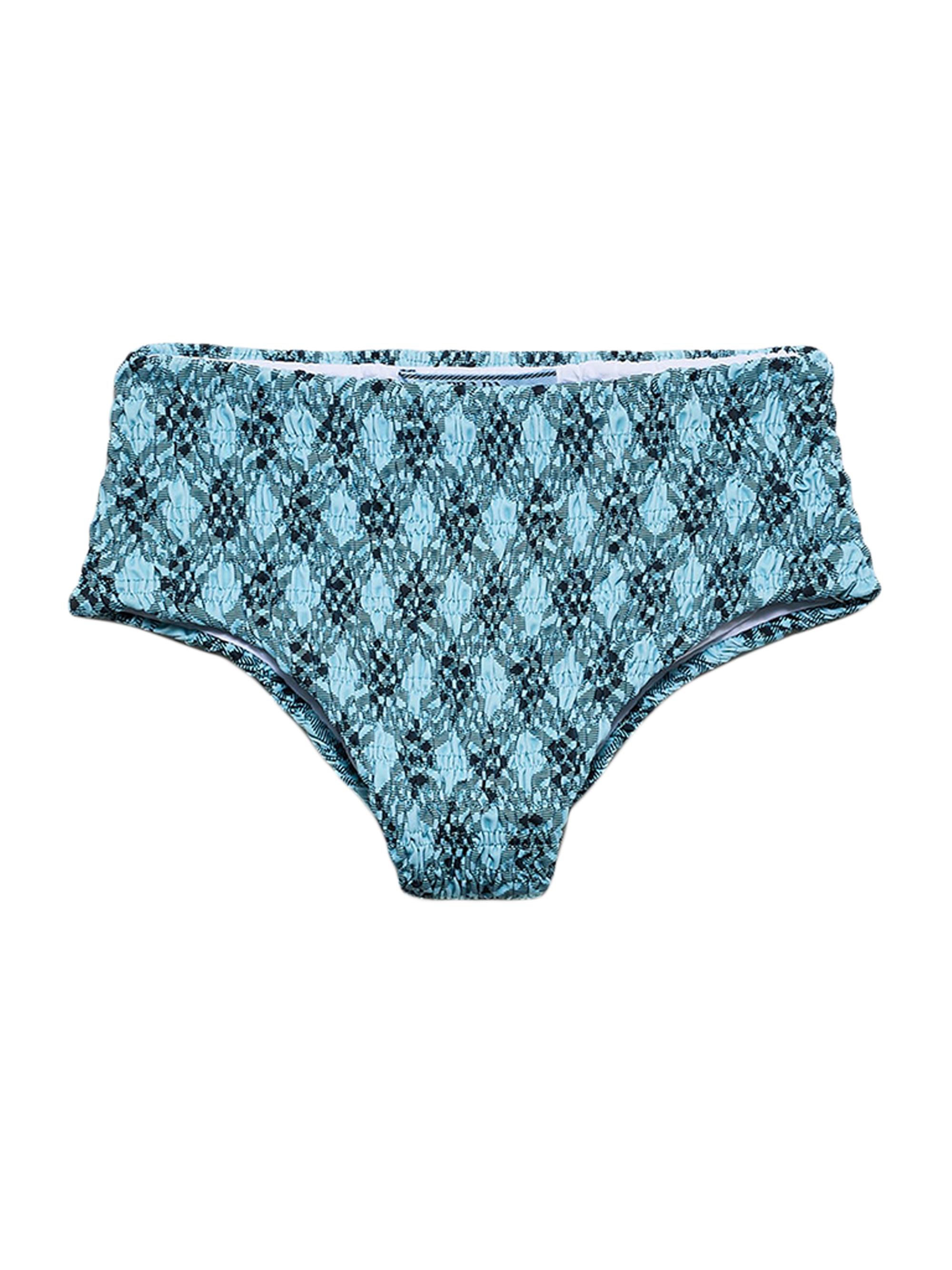 Prada Women's Checked Print Jersey Bikini Bottom - Green