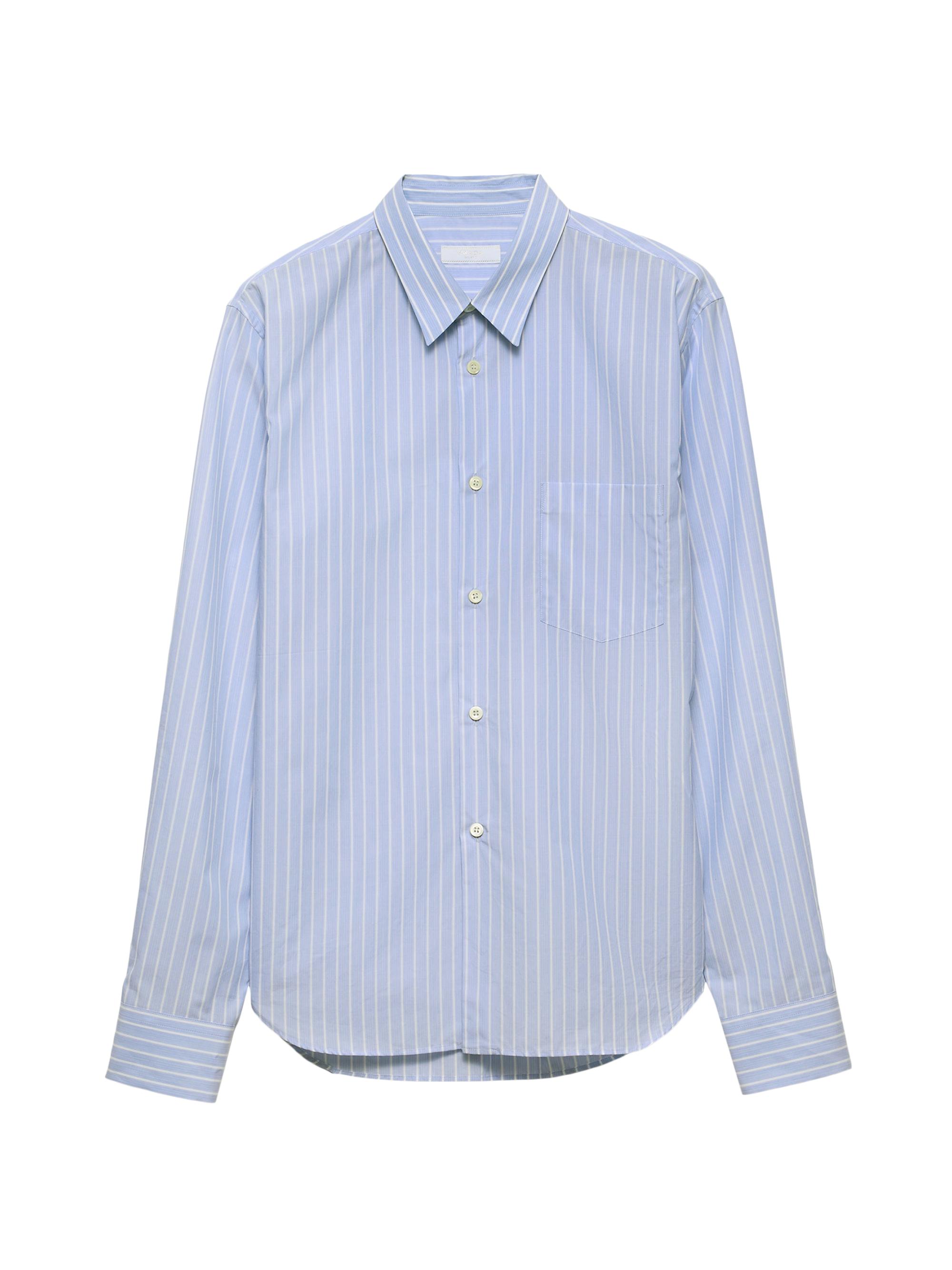 Prada Men's Striped Cotton Shirt - Blue