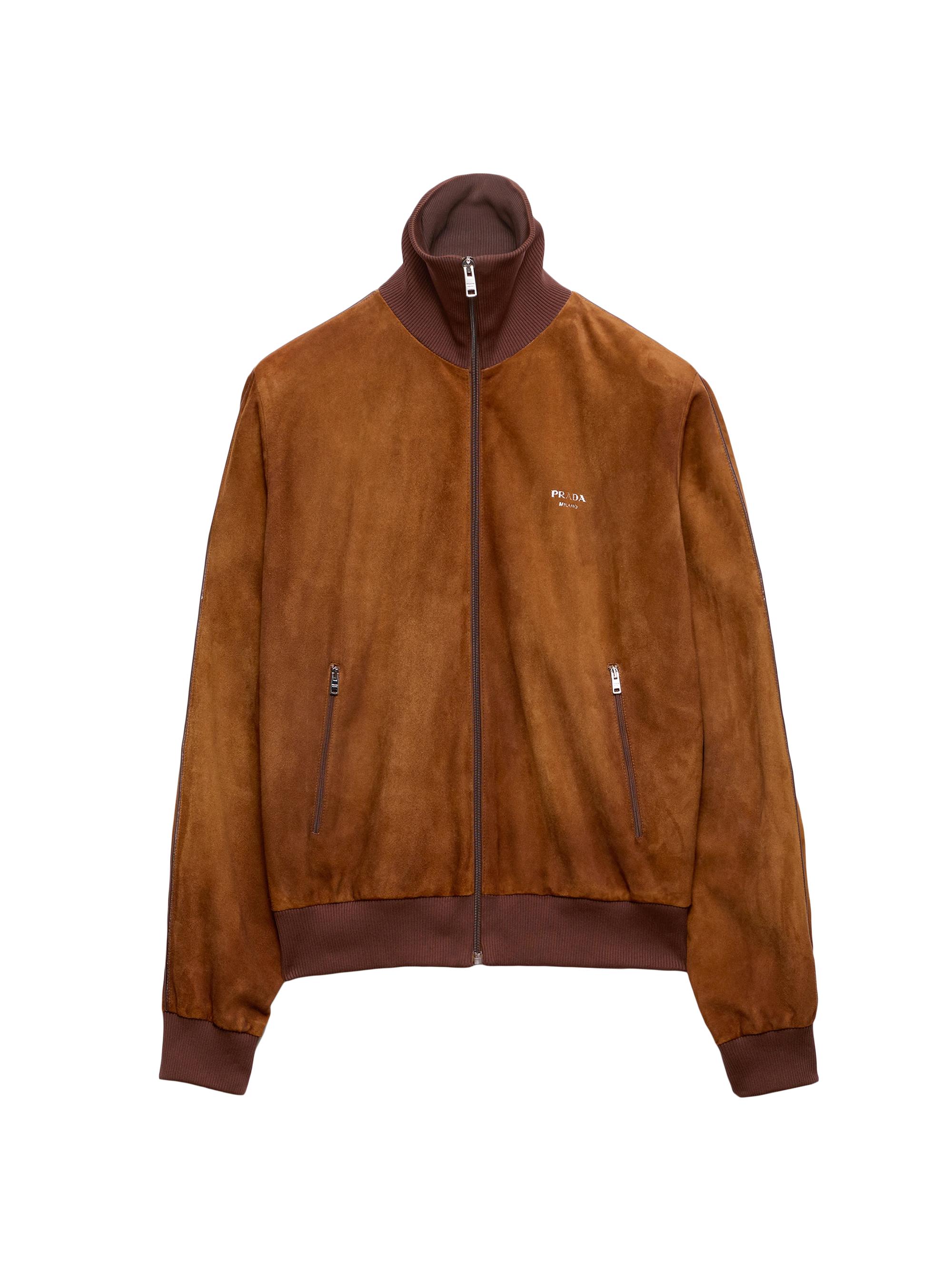 Prada Men's Suede Blouson Jacket - Brown