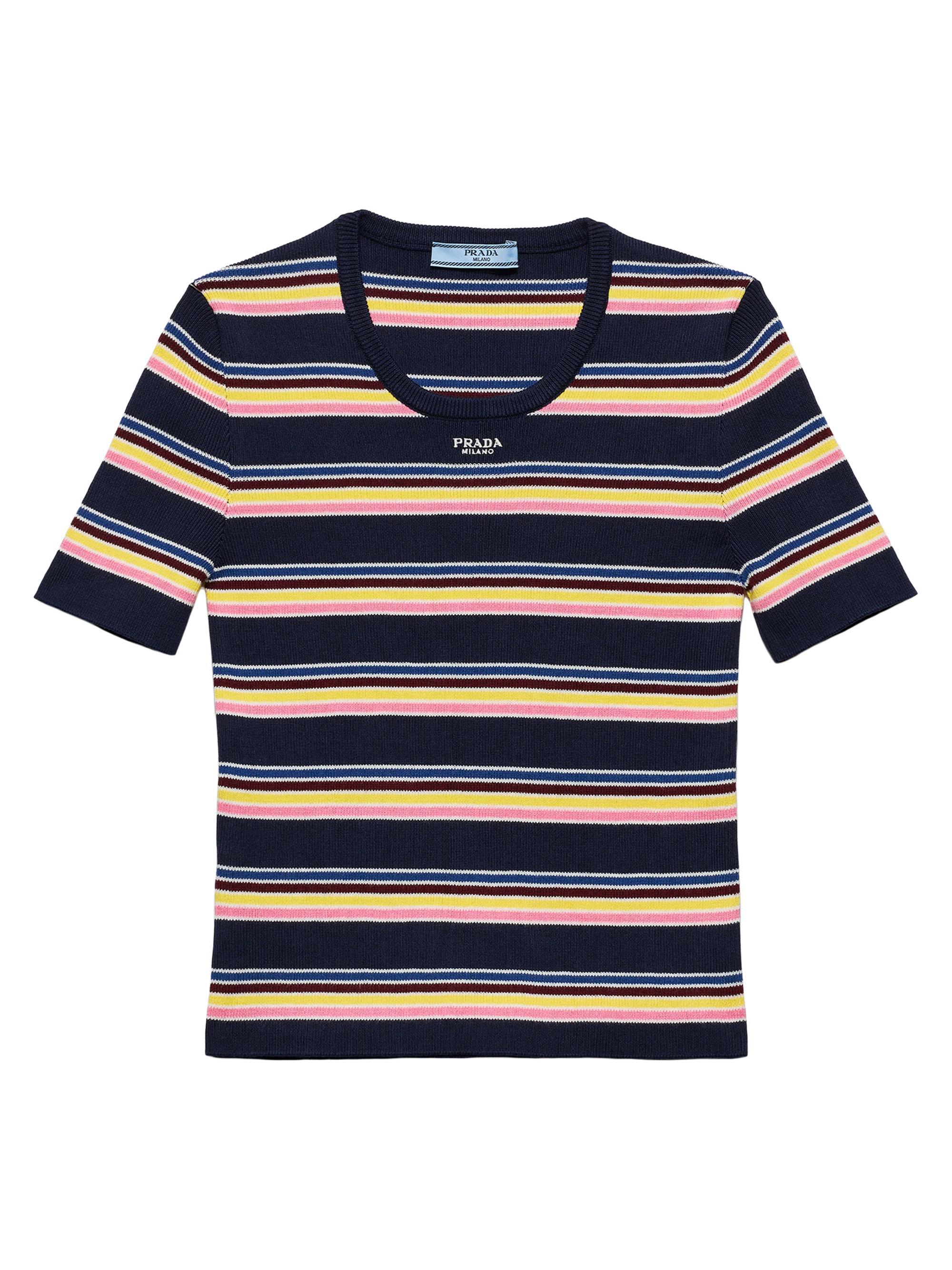 Prada Women's Cotton Crewneck Sweater - Blue