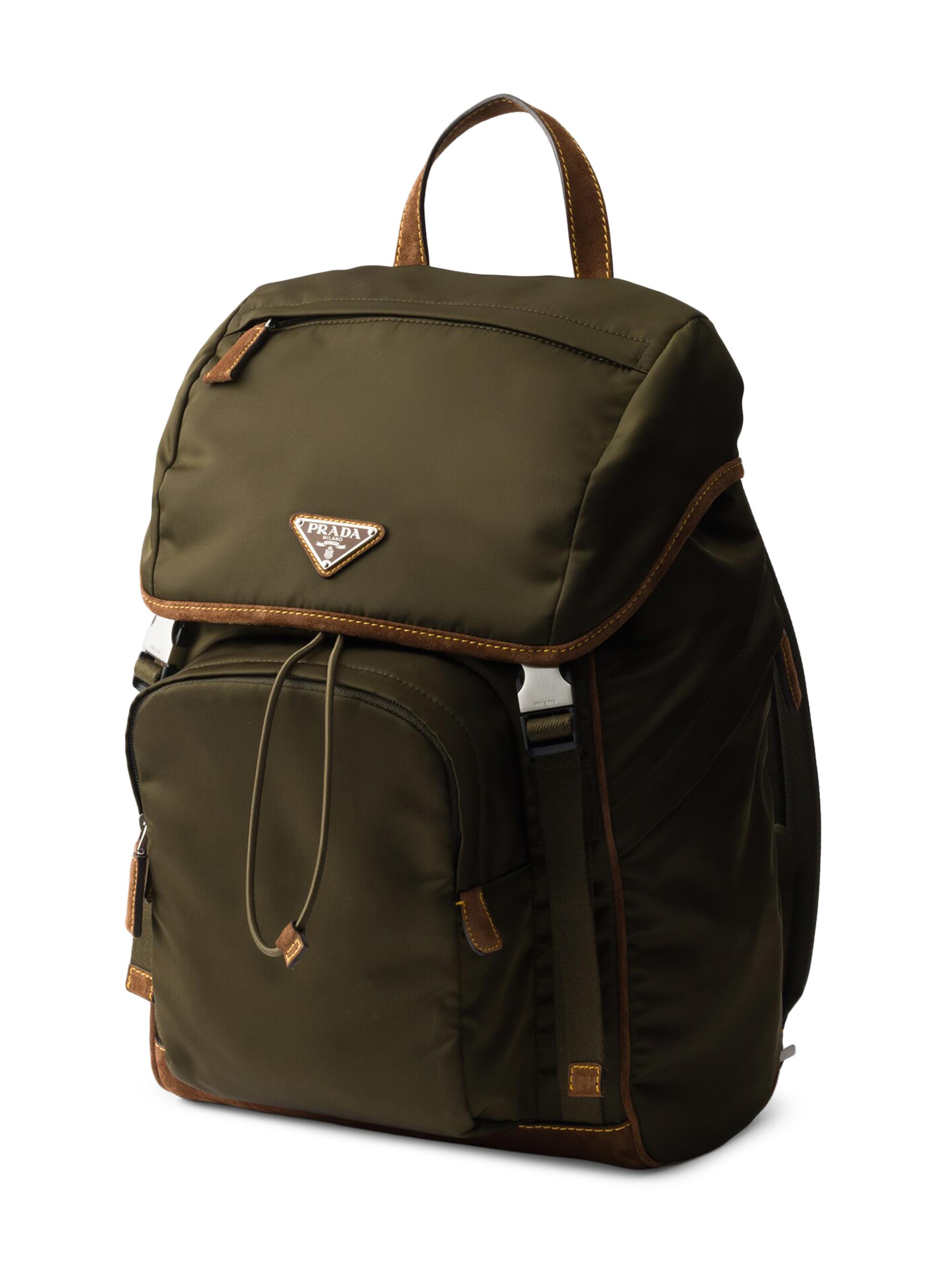 Prada nylon bag moss green リュック Prada Re-Nylon and Suede Backpack | Saks Fifth Avenue