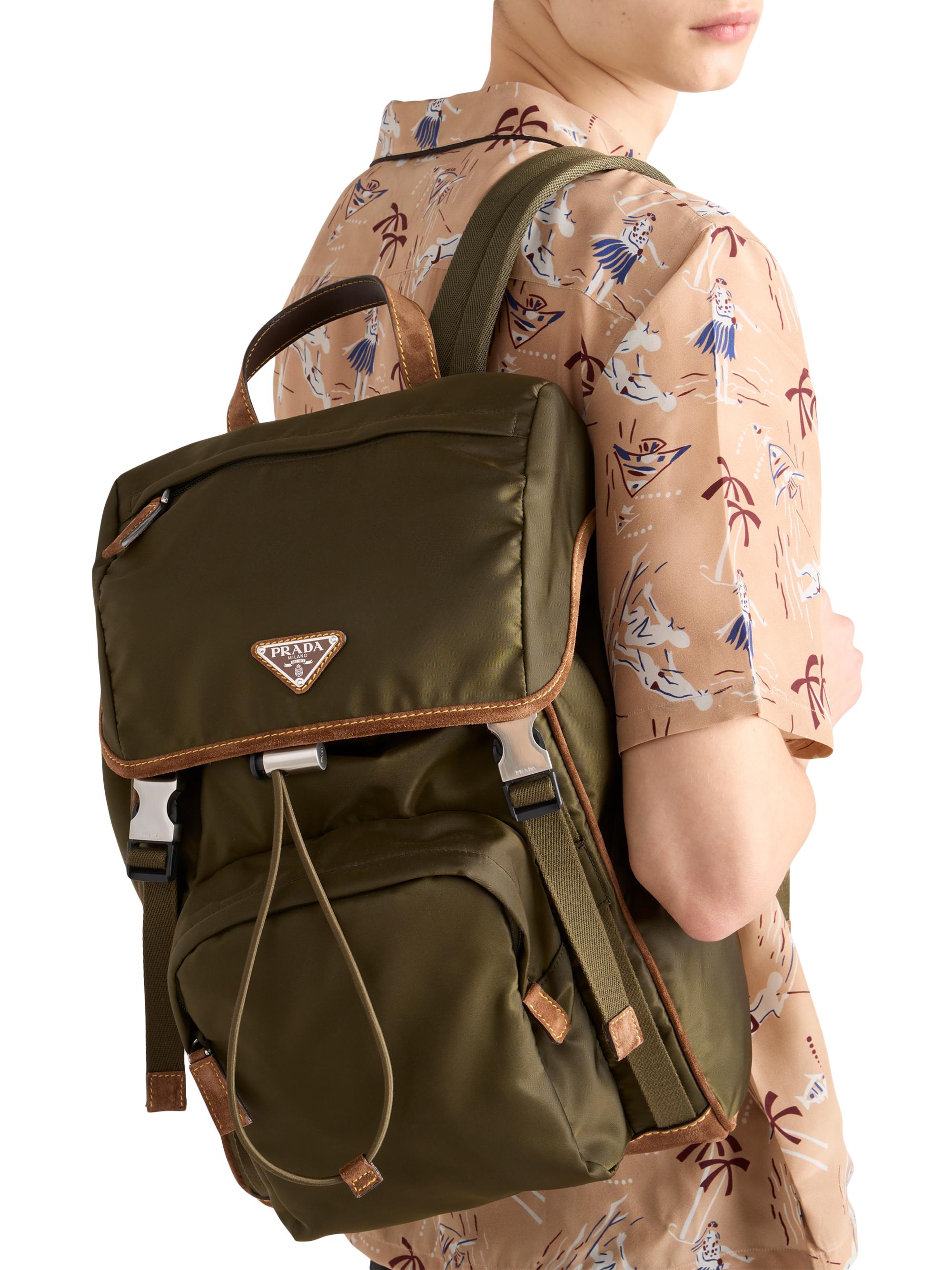 Prada Re-Nylon and Suede Backpack | Saks Fifth Avenue
