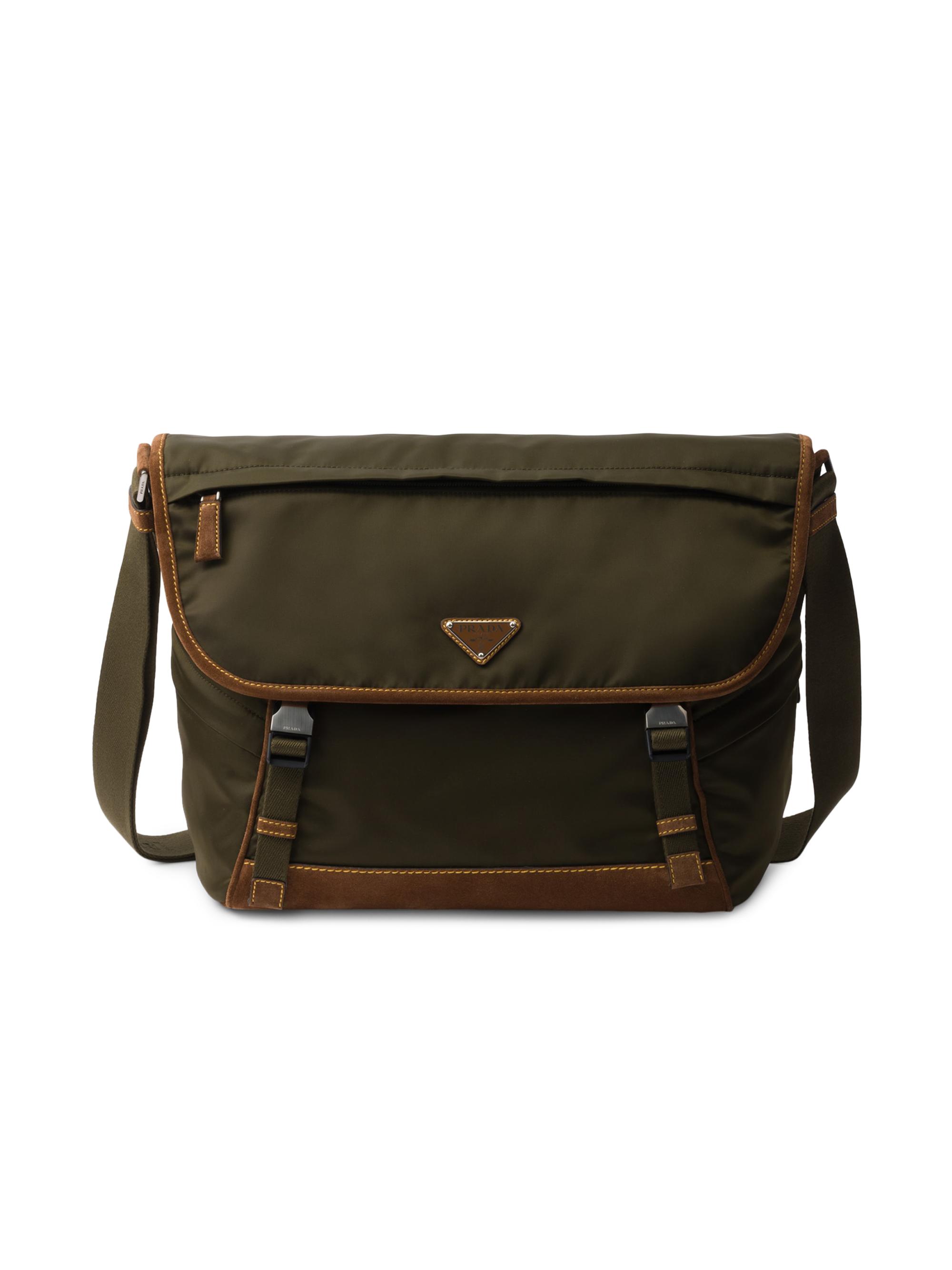 Prada Men's  Re-Nylon and Suede Shoulder Bag - Green