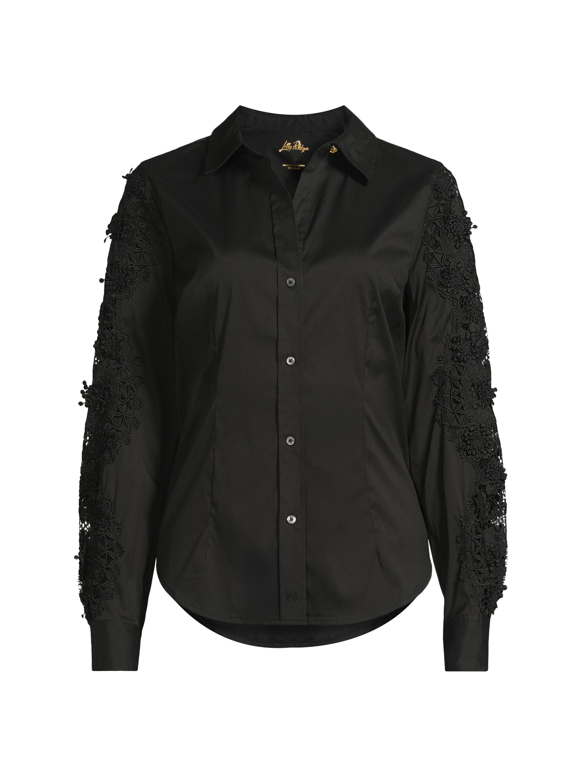 Lilly Pulitzer Women's Lilly Cotton-Blend Lace Shirt - Noir