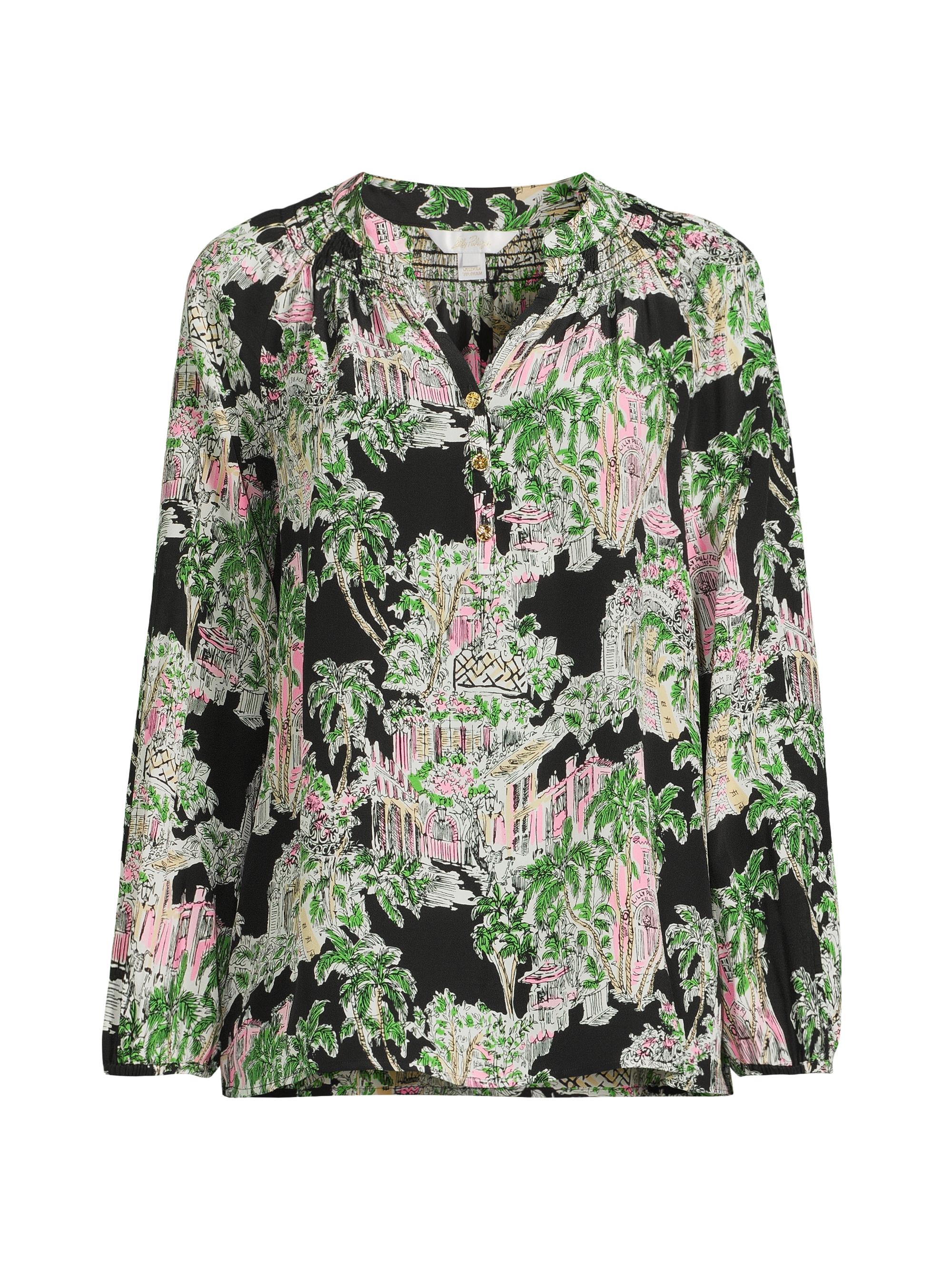 Lilly Pulitzer Women's Elsa Silk Blouse - Onyx Anniversary Toile