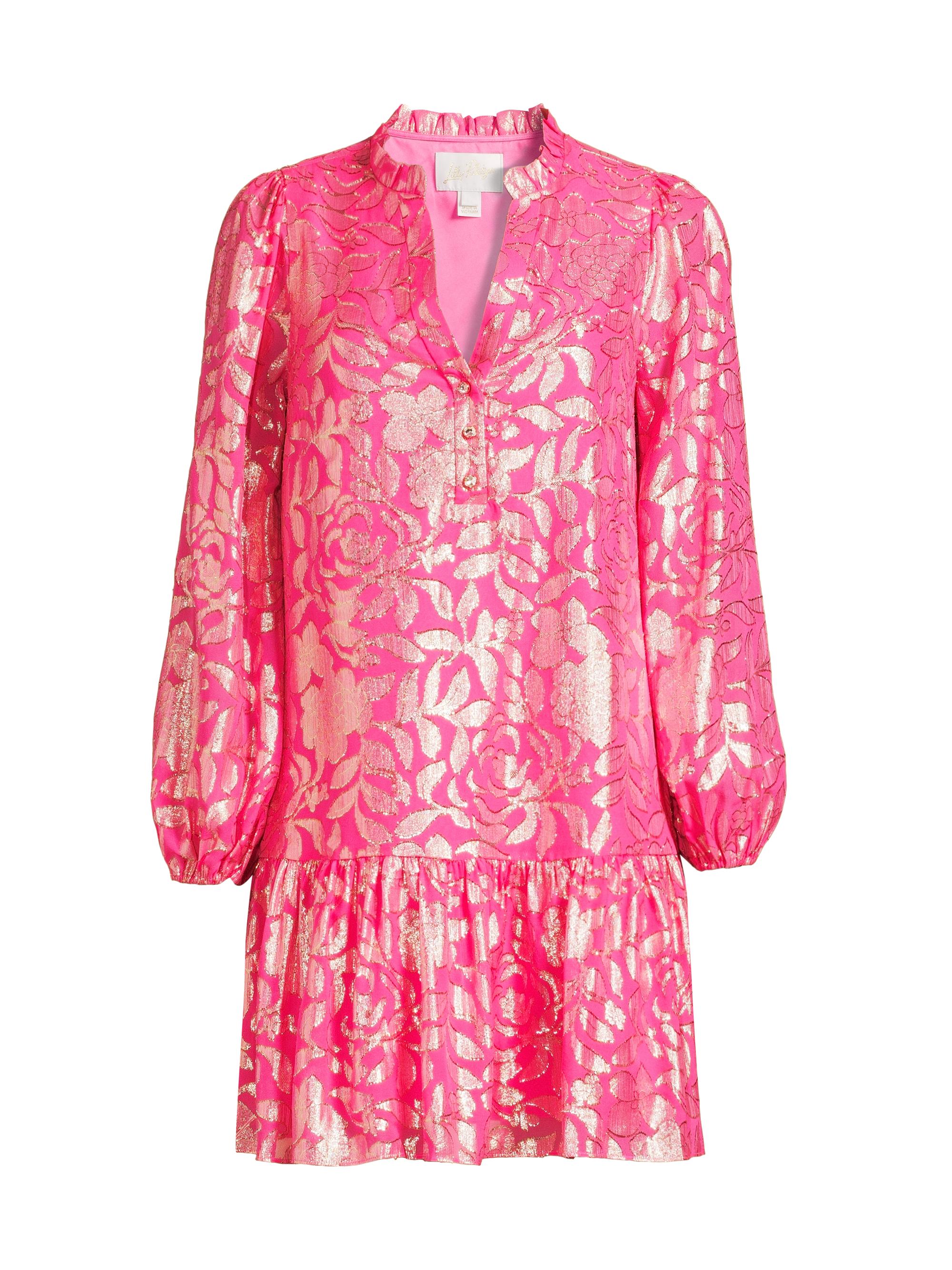 Evaline Silk Dropped Waist Minidress