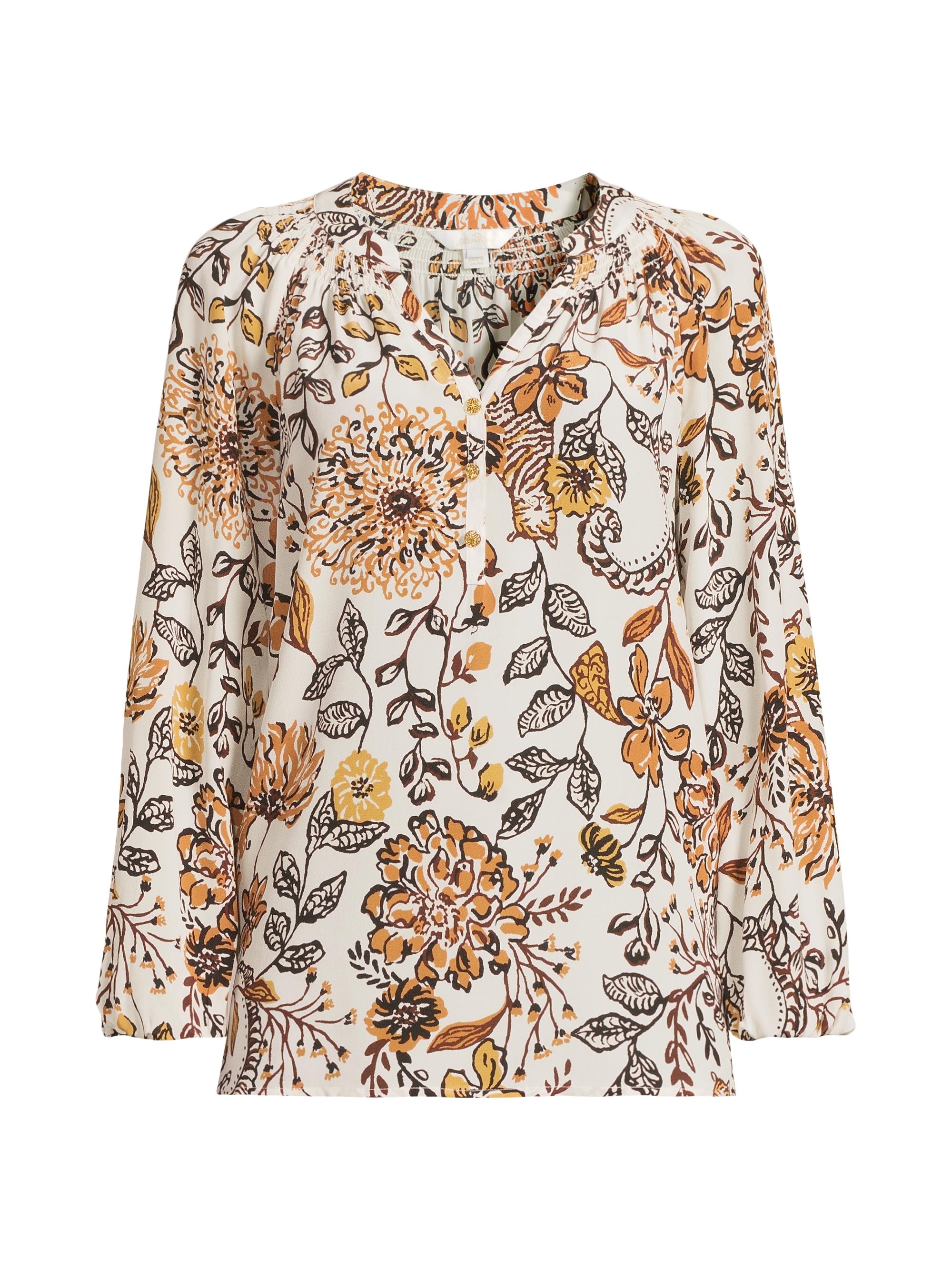 Lilly Pulitzer Elsa Leafy Silk Top | Saks Fifth Avenue