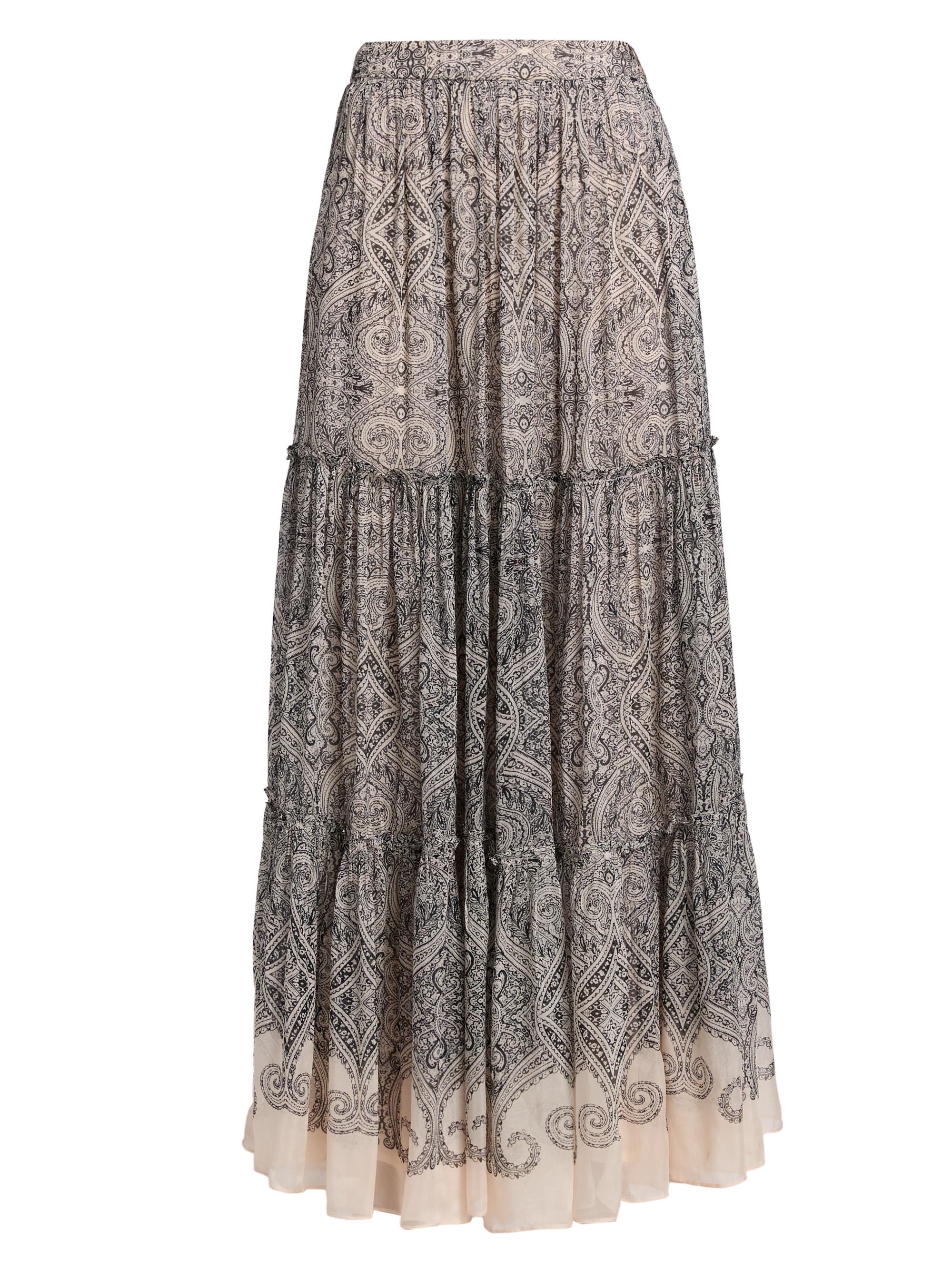 Hemant & Nandita Women's Chavi Tiered Maxi Skirt - Eggshell