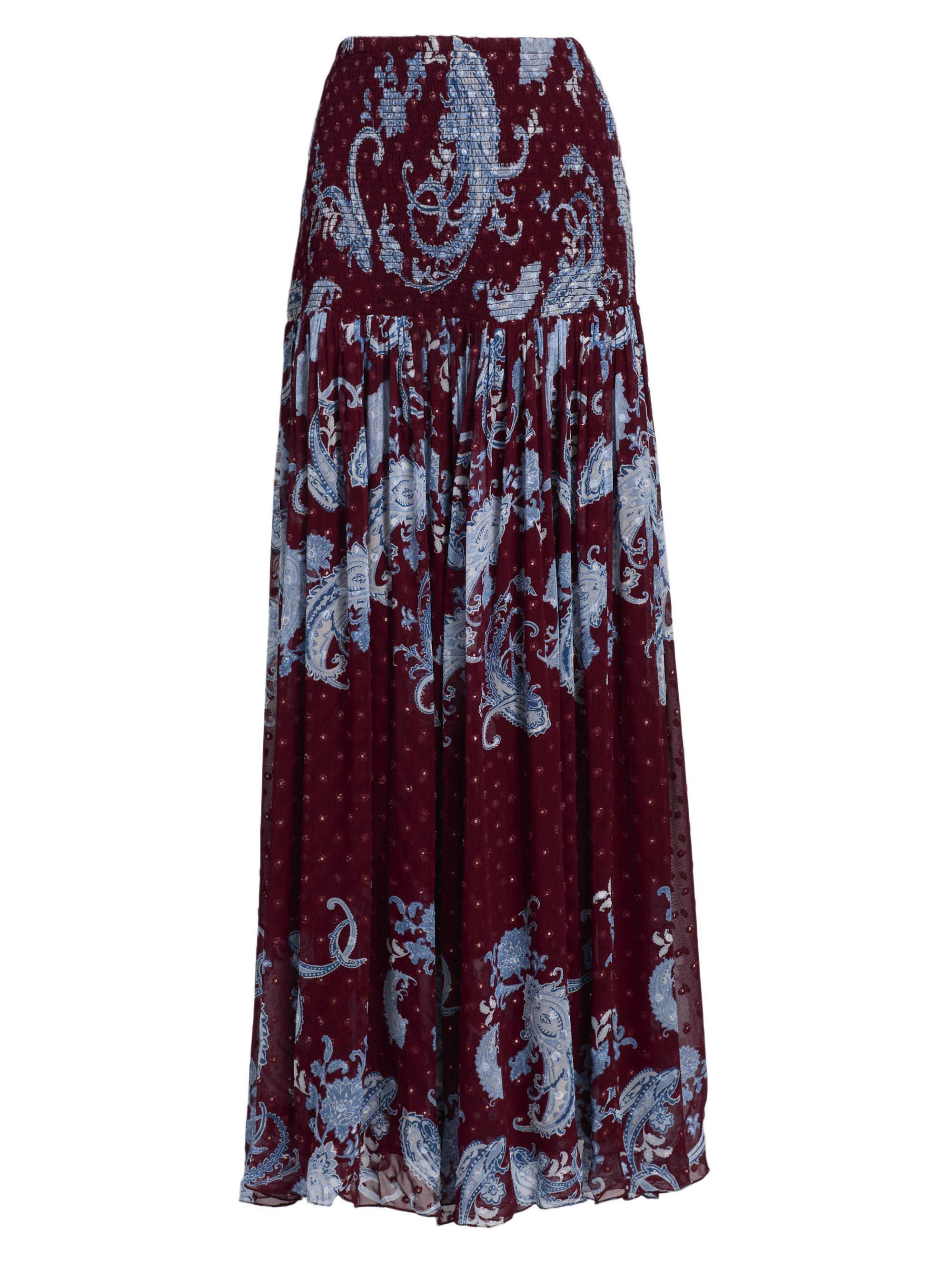 Hemant & Nandita Women's Hiba Paisley Maxi Skirt - Merlot