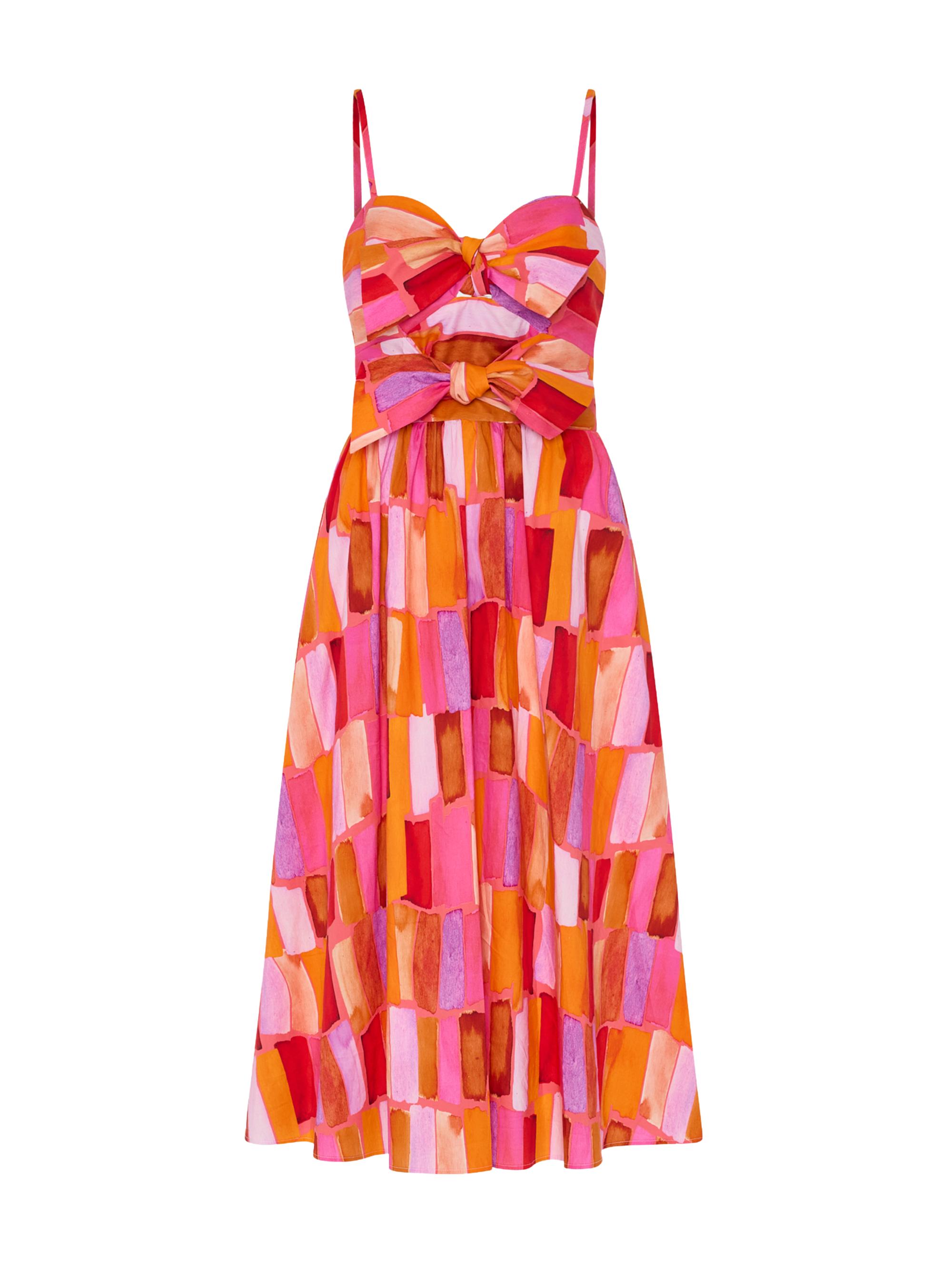Milly Natasha Printed Stretch Cotton Poplin Midi-Dress | Saks Fifth Avenue