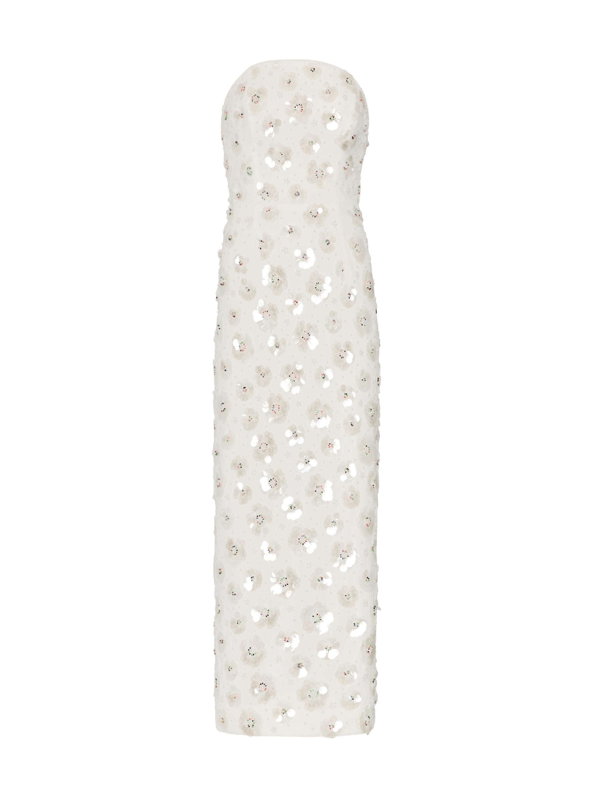 Milly Women's Kait Fleur Paillette-Embellished Midi-Dress - White