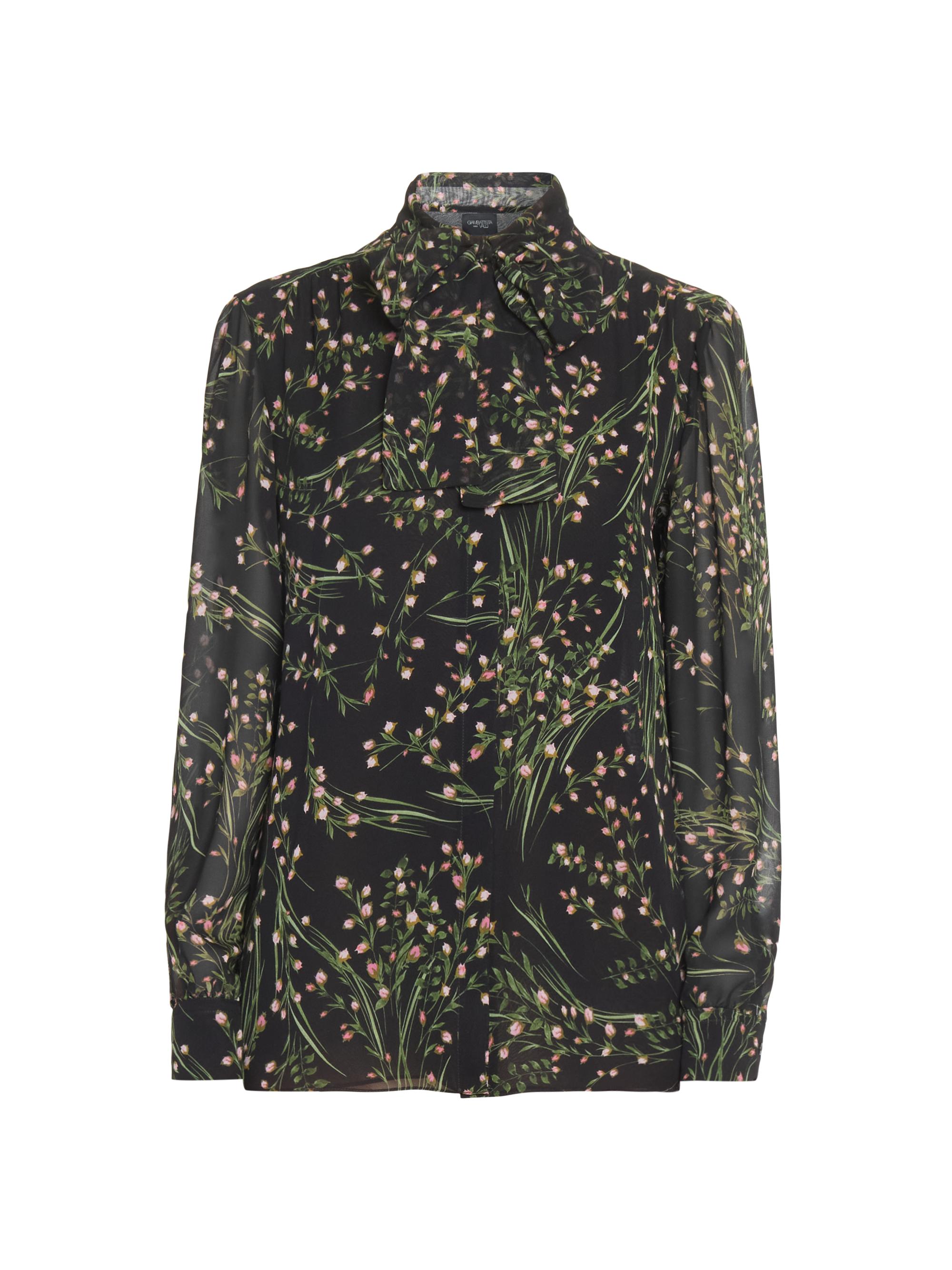 Giambattista Valli Women's Floral Silk Blouse - Black