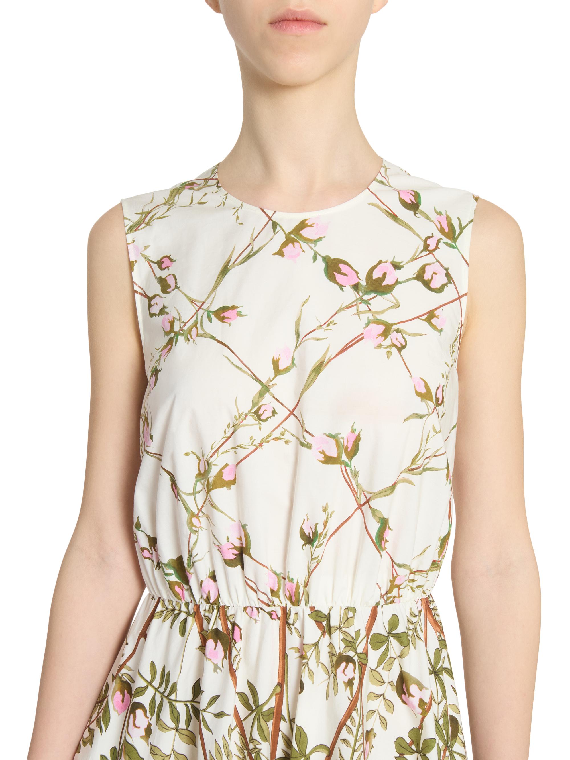 Giambattista Valli Floral Cotton Poplin Midi-Dress | Saks Fifth Avenue