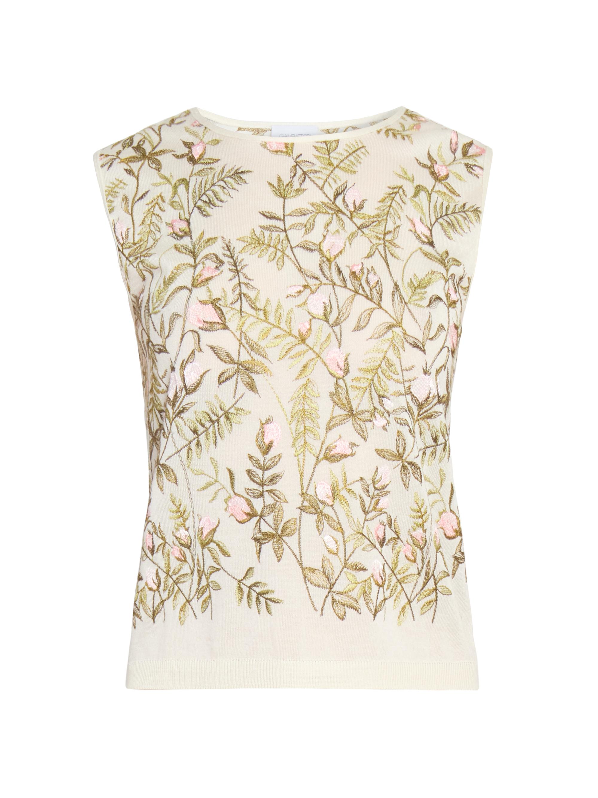 Giambattista Valli Women's Emrboidered Cashmered-Silk Sweater Vest -