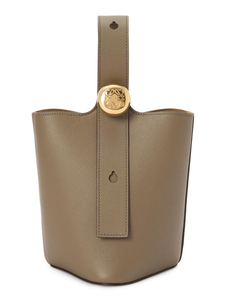 【関税&送料込】Loewe Mini Pebble Bucket Bag Mini Pebble bucket in smooth calfskin Brown - LOEWE