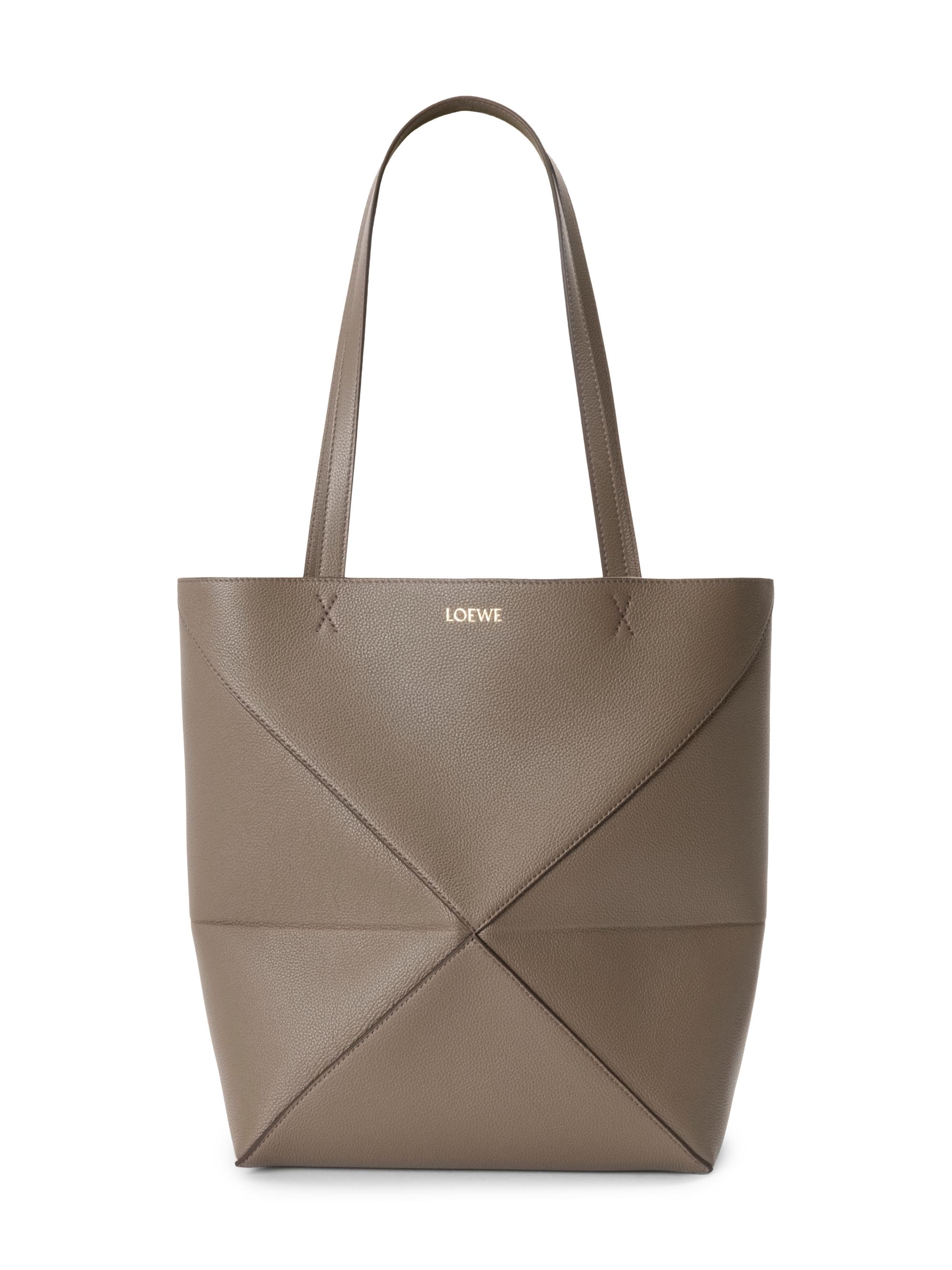LOEWE Women's  Puzzle Fold Grained Leather Tote Bag - Taupe