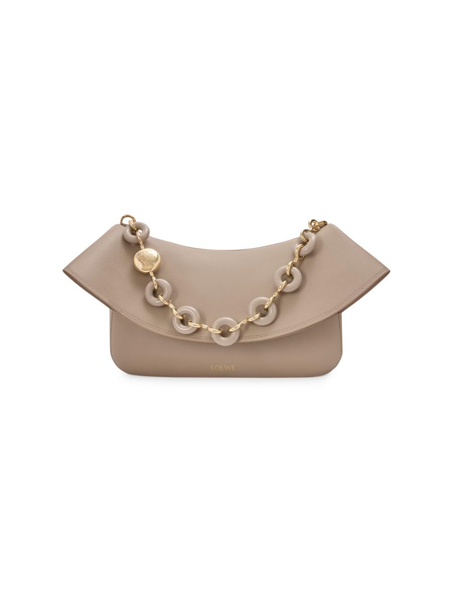 Loewe Women's Ola Medium Leather Shoulder Bag In Sand