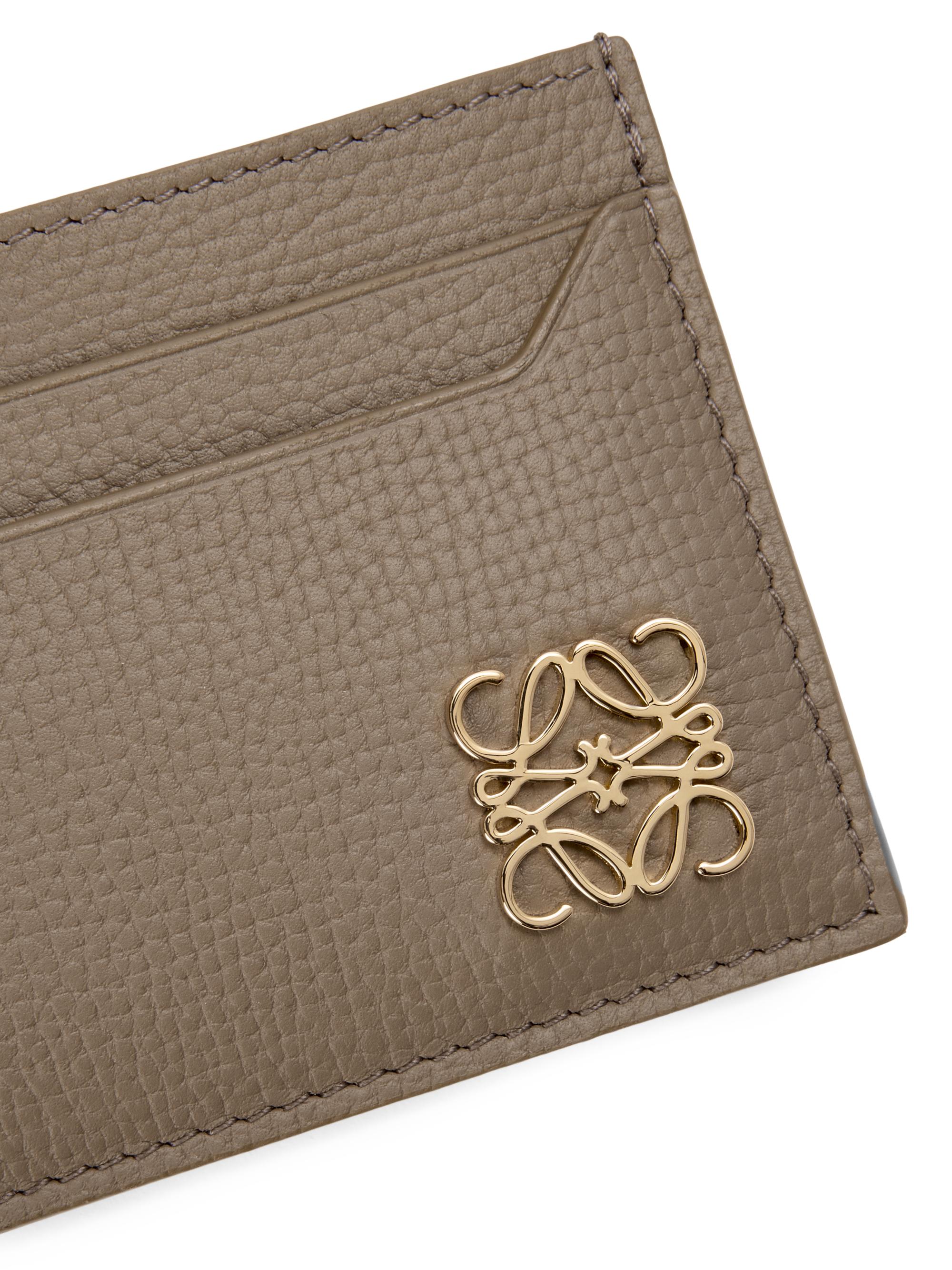 【美品】LOEWE ANAGRAM BUSINESS CARDHOLDER Anagram business cardholder in pebble grained calfskin Beige