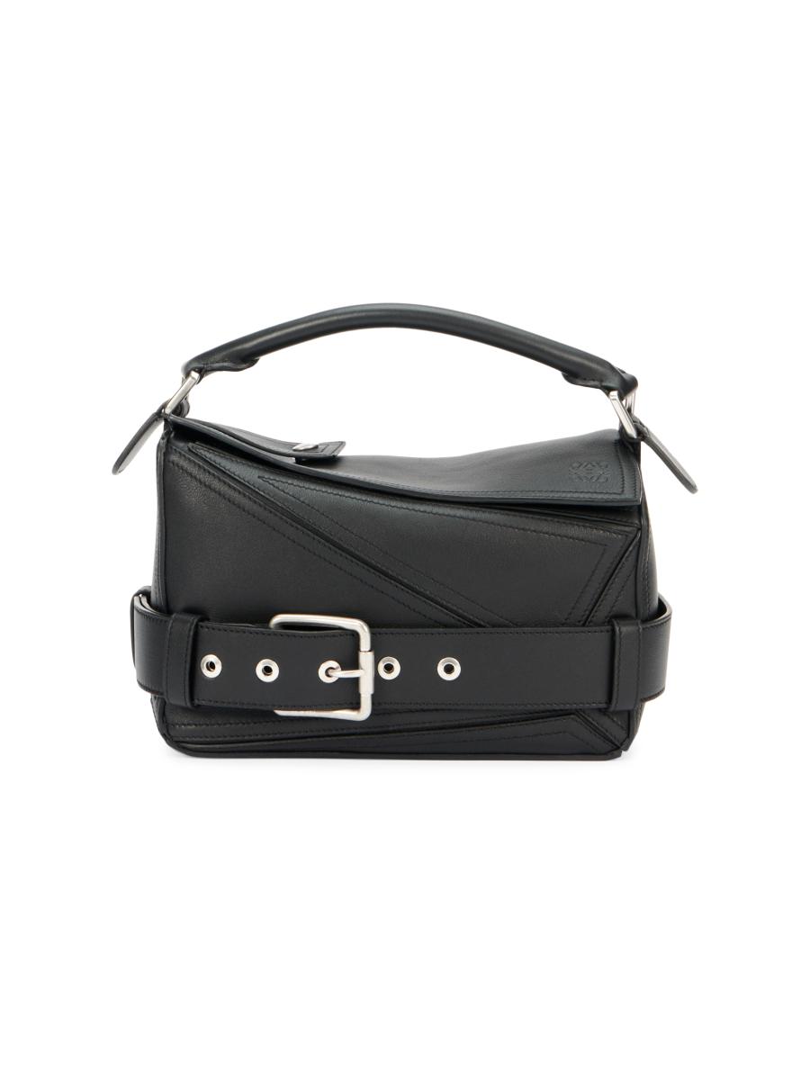 ショルダーバッグ・ポシェット Loewe Puzzle Biker bag Puzzle Biker Small leather tote bag in black - Loewe | Mytheresa
