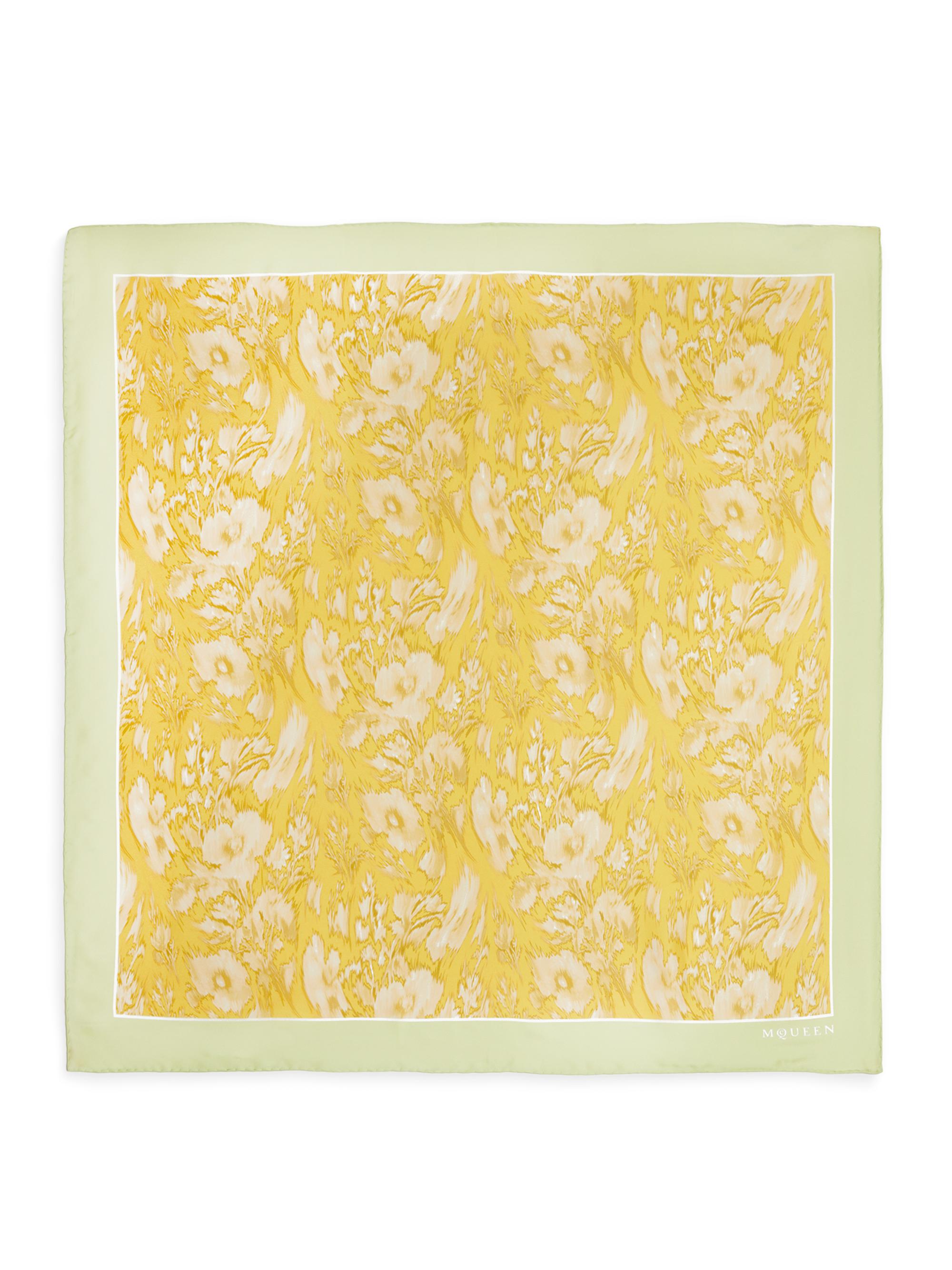 McQueen Women's Warped Floral Silk Scarf - Citron Pear