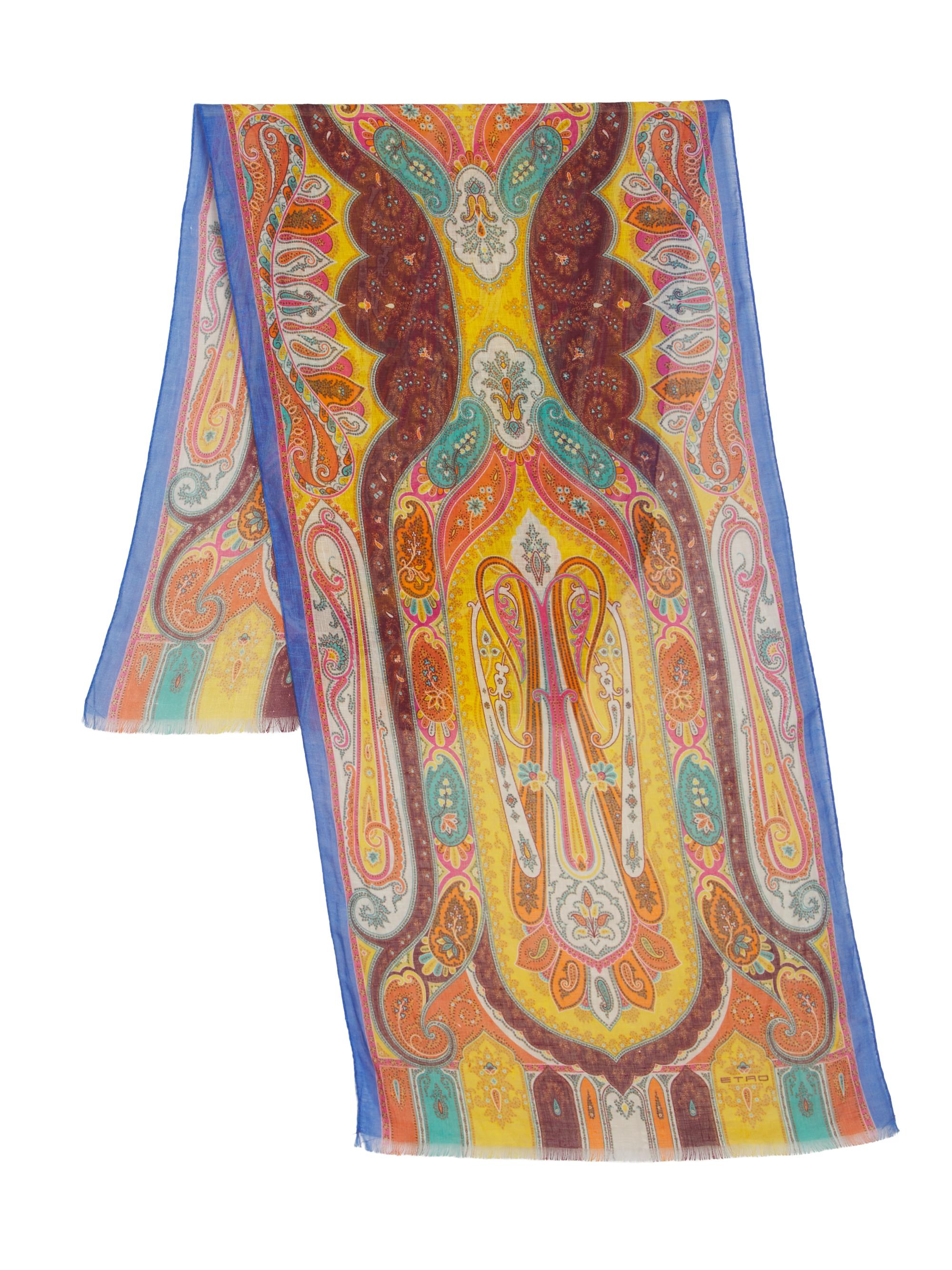 Etro Women's Paisley Print Linen-Silk Scarf - Multi Color